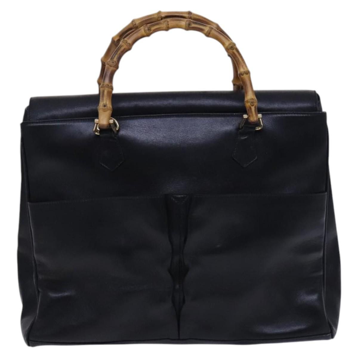Gucci GUCCI Bamboo Hand Bag Leather Black Gold 002 2855 0322 0 Size ONE SIZE - 2 Thumbnail