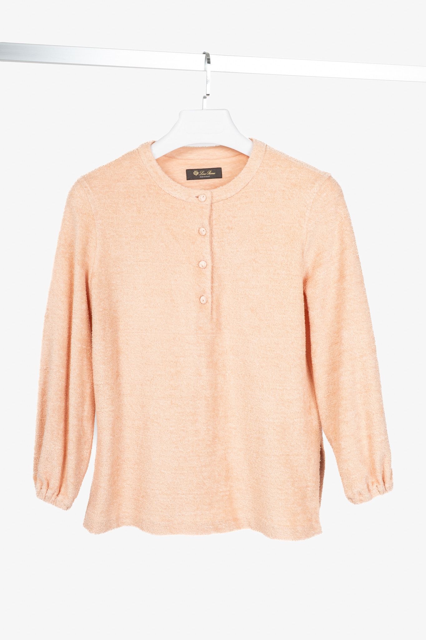 Loro Piana Loro Piana Light Coral Panarea Linen & Cotton Henley Sweater Size XS / US 0-2 / IT 36-38 - 1 Thumbnail