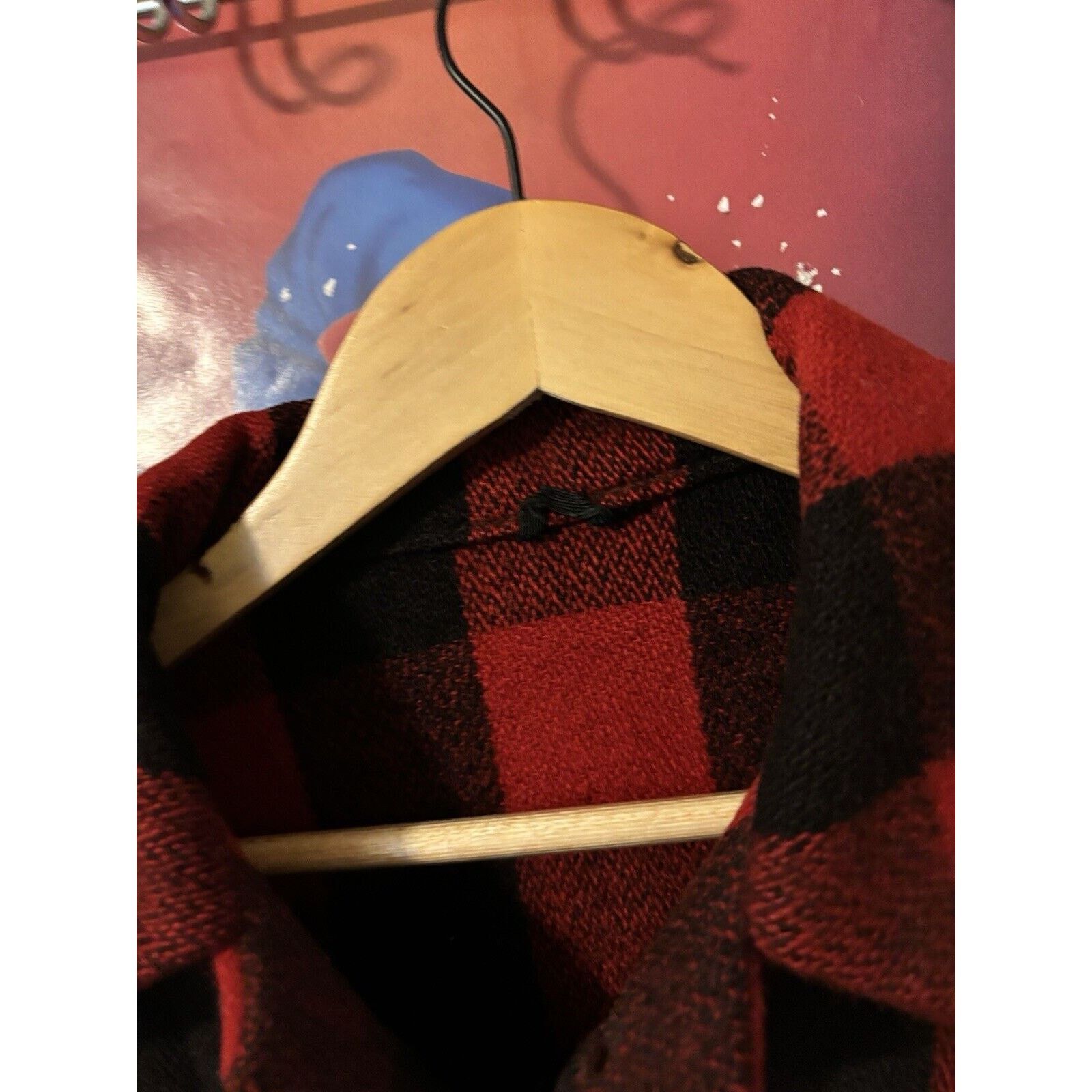 Other 1930’s Monarch Black Red Rare Flannel Missing Button Wool Size US L / EU 52-54 / 3 - 5 Thumbnail