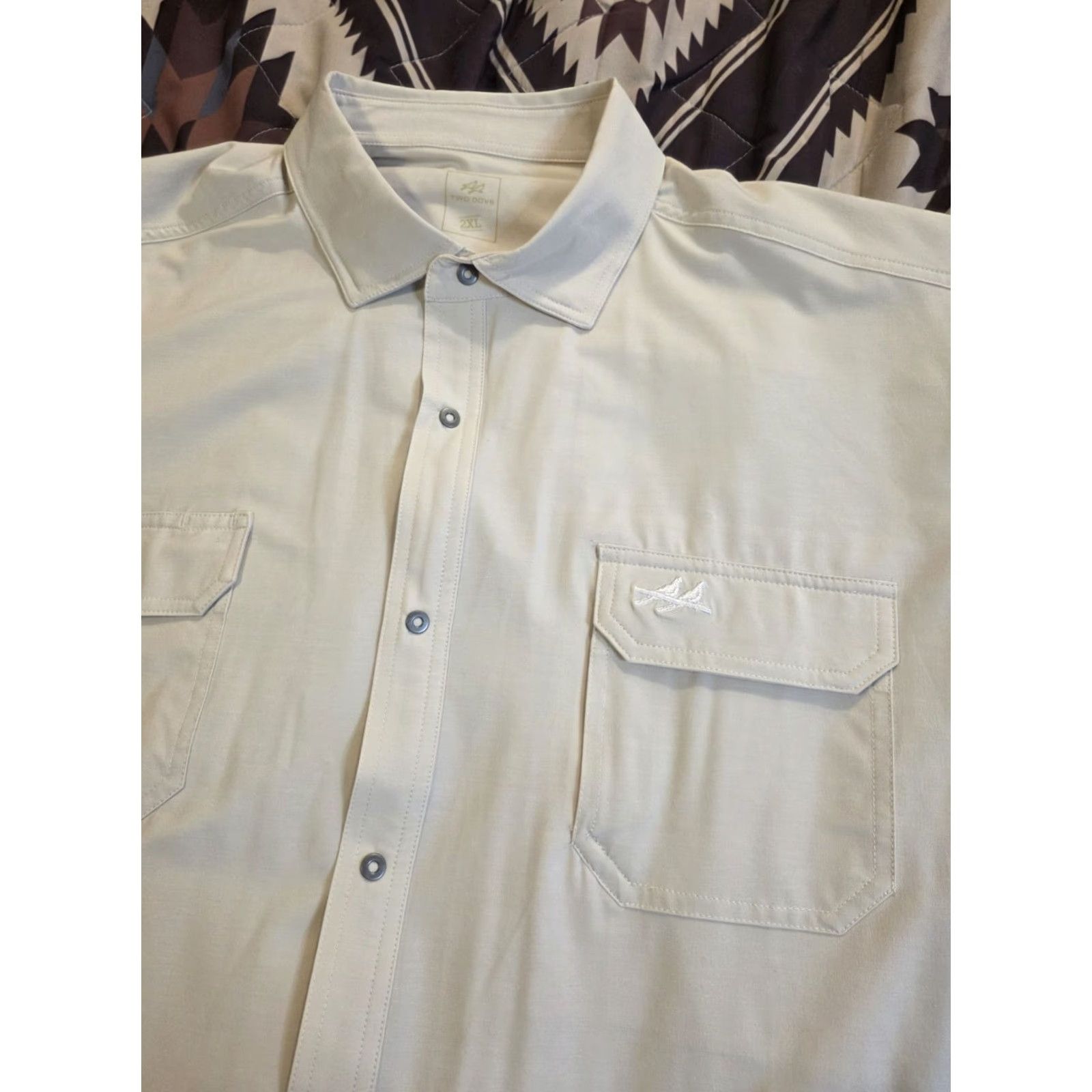 Vintage Two Dove Rio Ultimate Outdoor Blend Short Sleeve Shirt 2XL Tan Metal Snap NWT Mens XS-XXL? Size US XXL / EU 58 / 5 - 2 Thumbnail