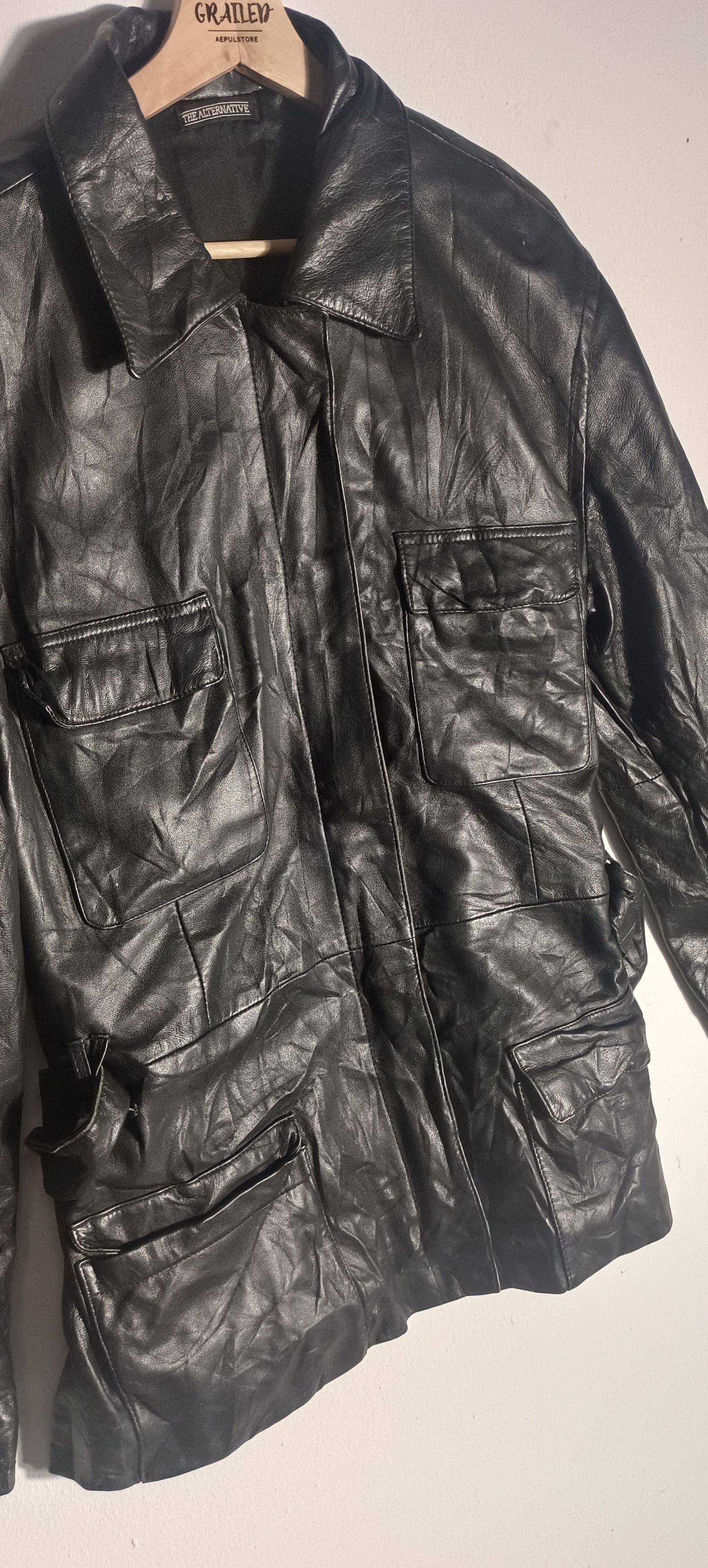 Vintage Vintage Genuine Black Leather TheAlternative Size US L / EU 52-54 / 3 - 5 Thumbnail