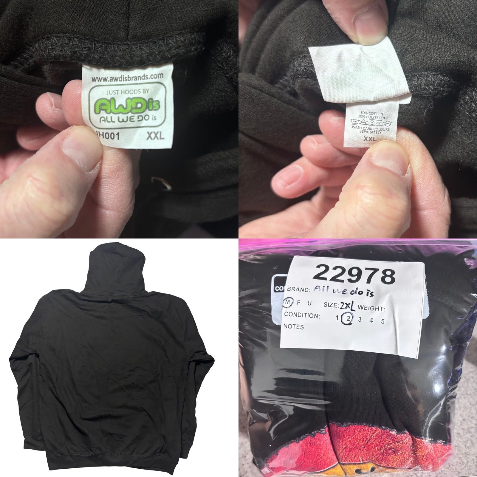 Vintage Serenity Firefly Just Hoods by AWDis Black Hoodie 2XL Mens Pullover Fleece Graphic Print Kangaroo Pocket Hooded Sweatshirt Real Black Size US XXL / EU 58 / 5 - 8 Thumbnail