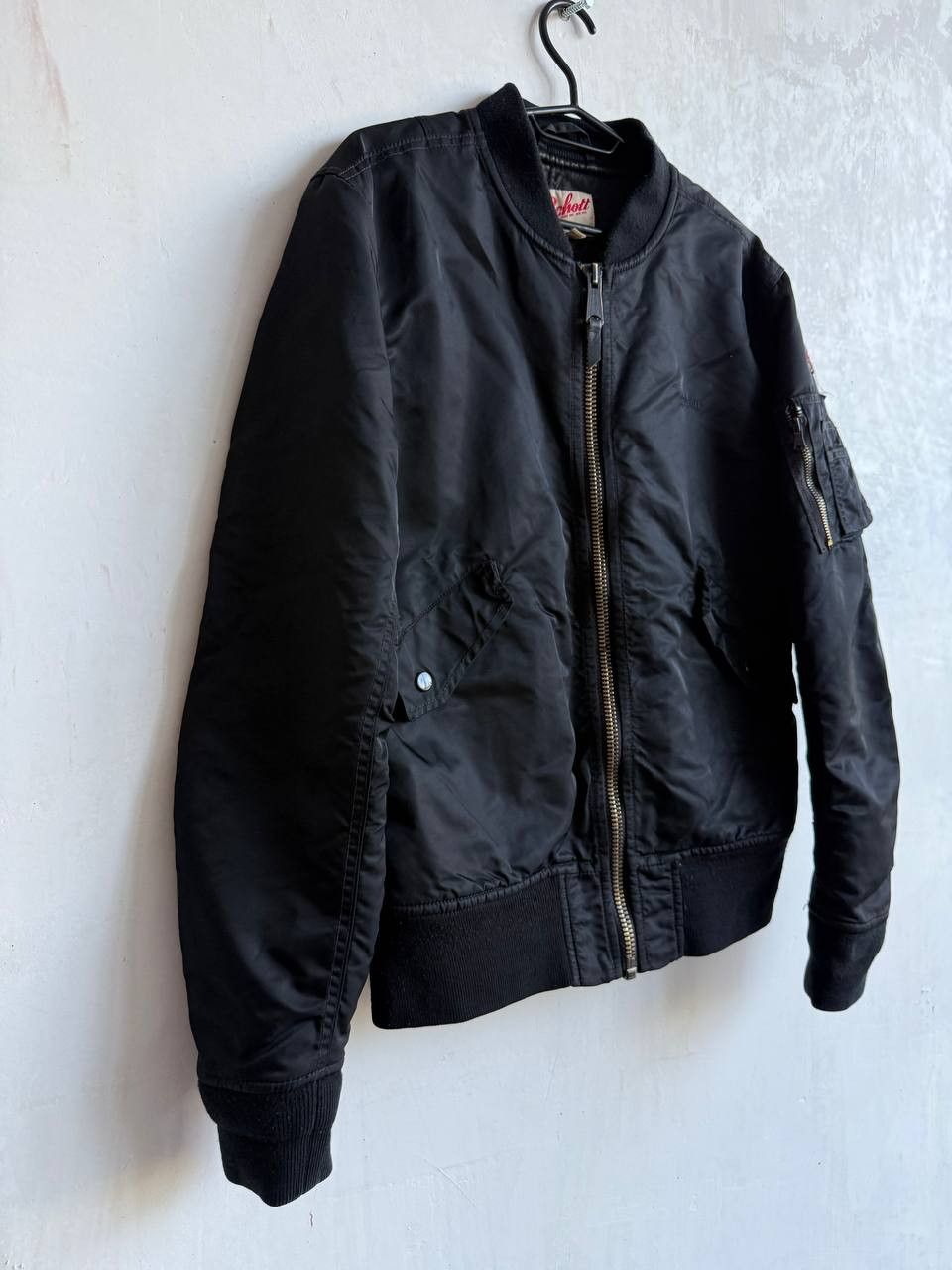Schott Schott NYC American College Nylon Mens Black Bomber Jacket M Size US M / EU 48-50 / 2 - 2 Thumbnail