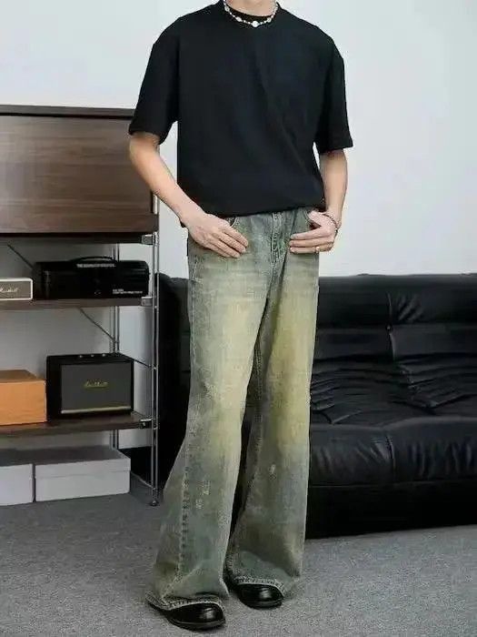 Japanese Brand Grunge Washed Flared Denim Jeans Size US 32 / EU 48 - 5 Thumbnail