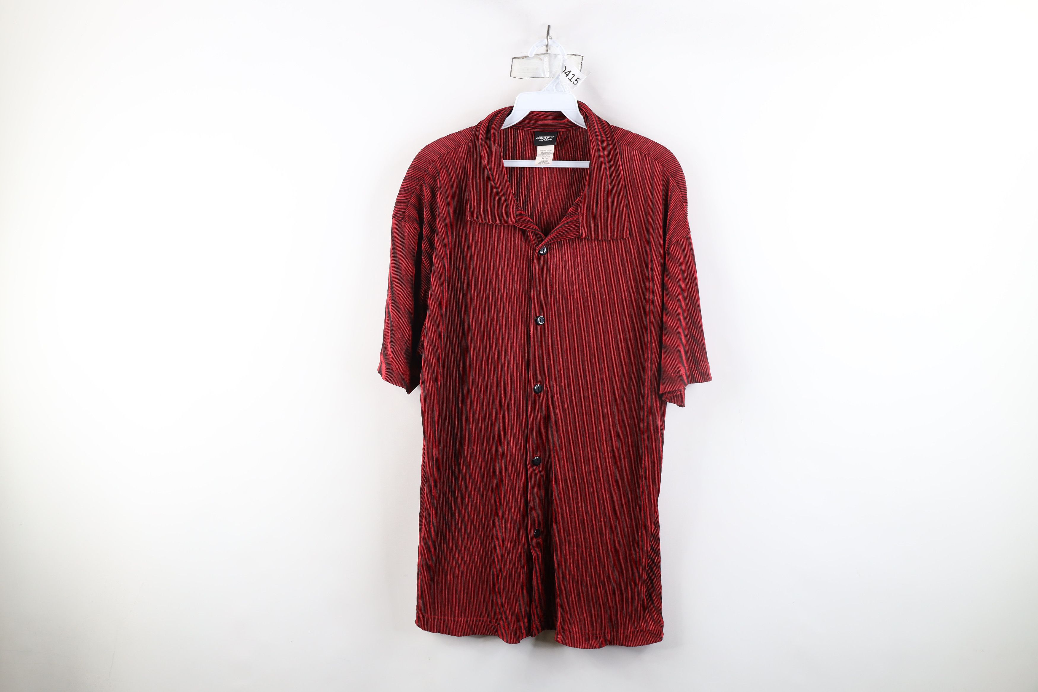 Vintage Vintage 90s Ribbed Knit Stretch Dance Rave Button Shirt USA Size US XL / EU 56 / 4 - 1 Thumbnail