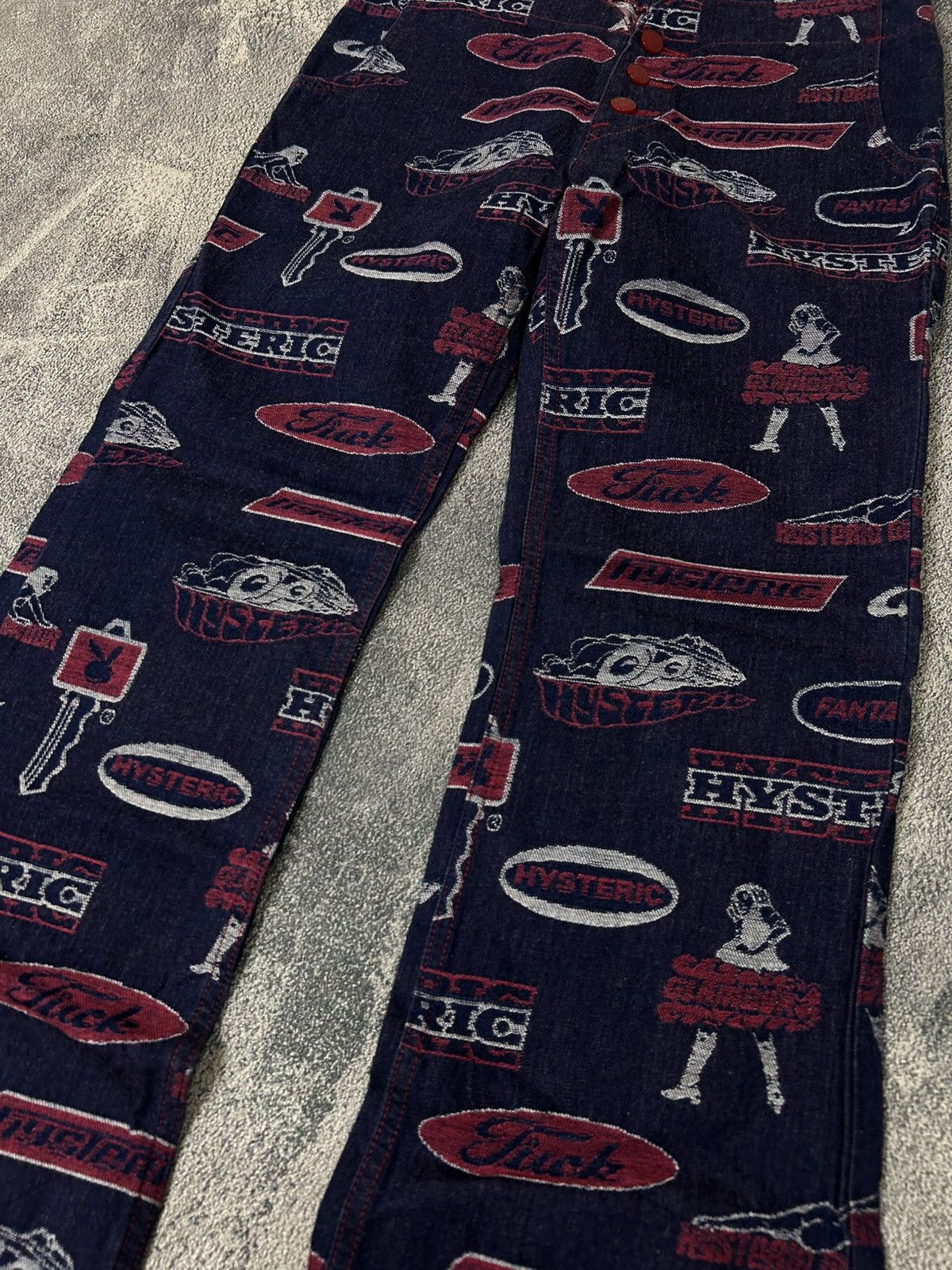 Hysteric Glamour Vintage Hysteric Glamour Full Print logo Denim Pants Size US 30 / EU 46 - 4 Thumbnail