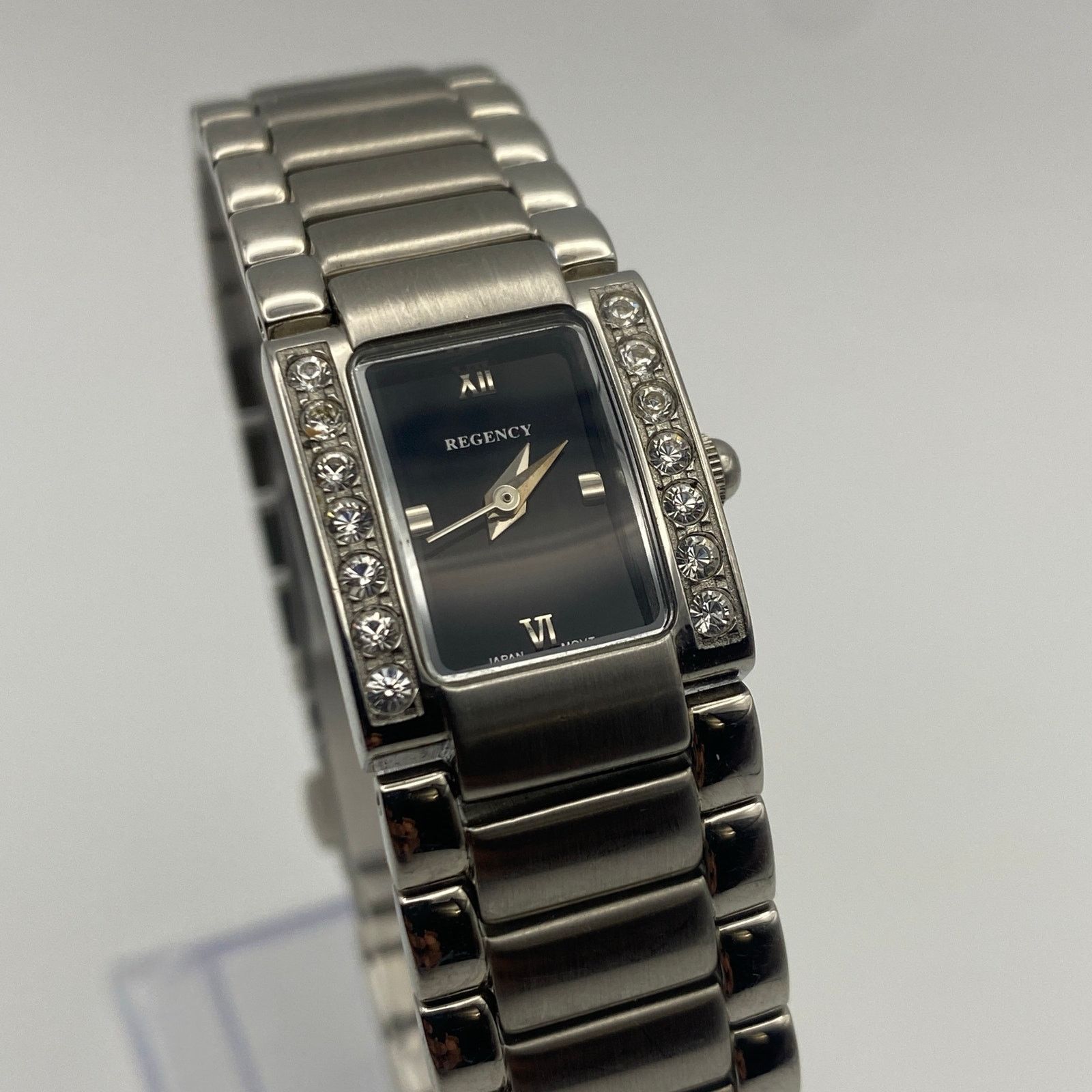 Other Elegant Regency Silver Tone Watch Black Dial Crystal Bezel Size ONE SIZE - 3 Thumbnail
