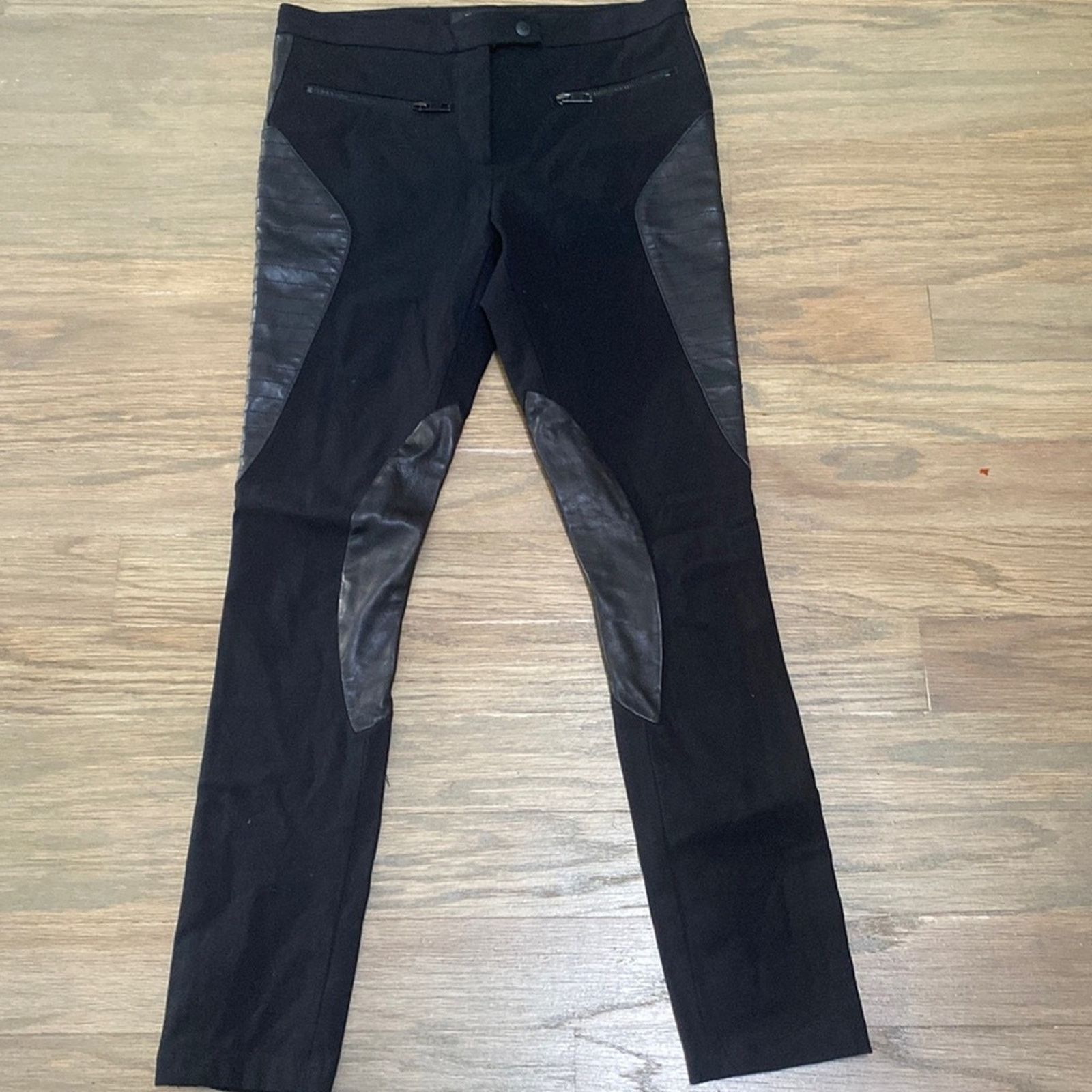 Rag & Bone Rag and Bone Ilford Leather Panel Pants Black Size 6 Size 28" / US 6 / IT 42 - 1 Thumbnail