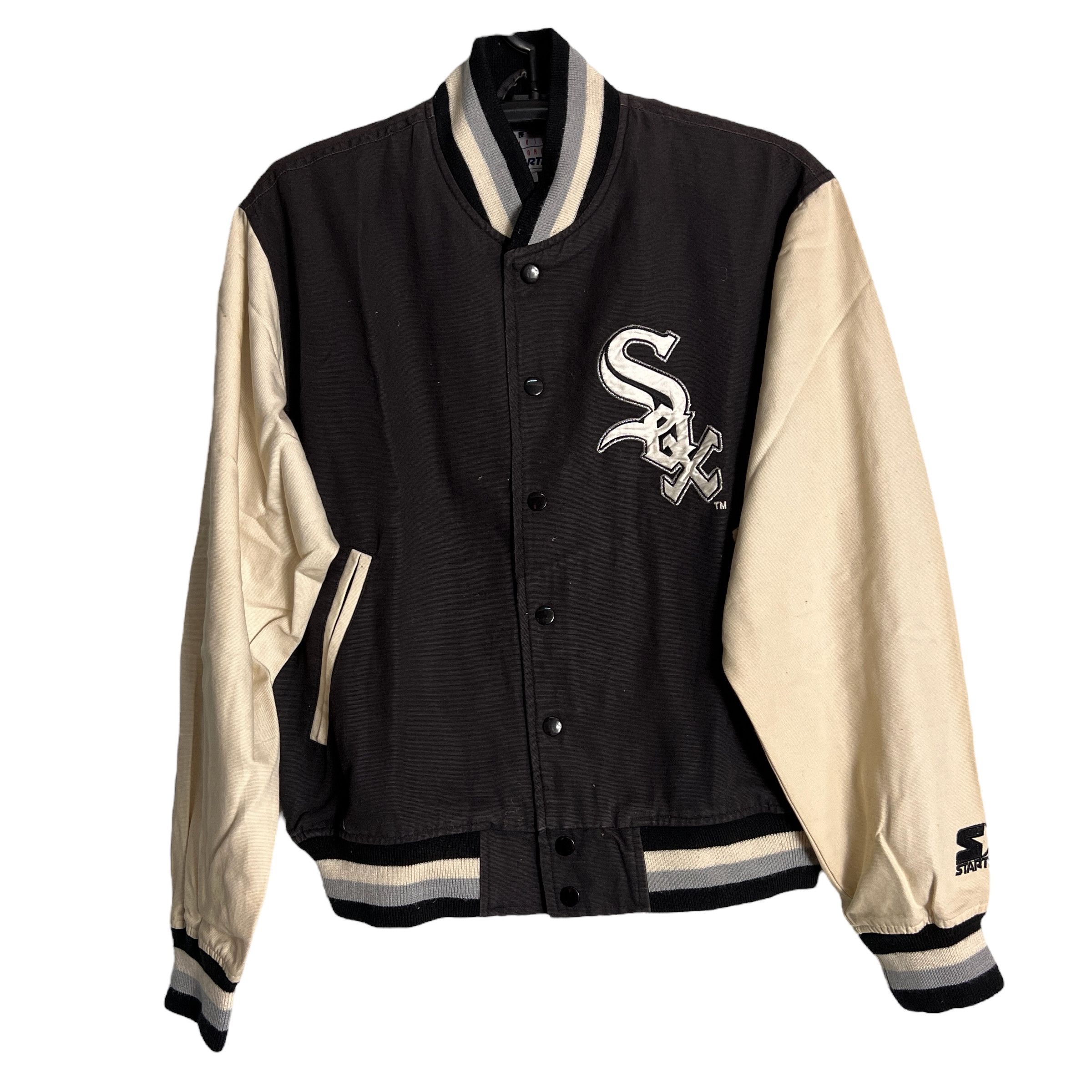 Veste satinée homme vintage Starter Diamond Collection Chicago White