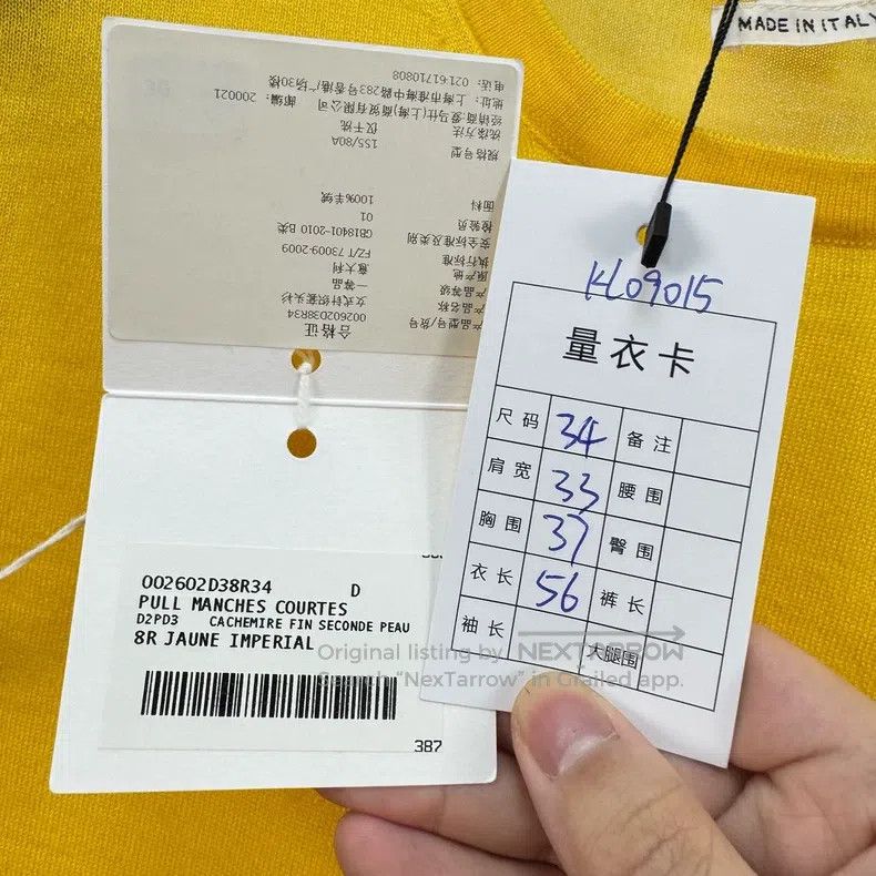 Hermes Hermes Yellow hollowed-out letter H pure cashmere knitted Size XXS / US 00 / IT 34 - 7 Thumbnail