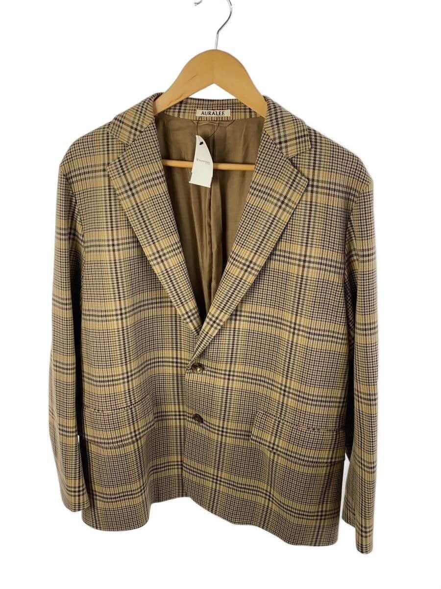 Auralee Brown Wool Serge Check Jacket Tailored Size US L / EU 52-54 / 3 - 2 Thumbnail