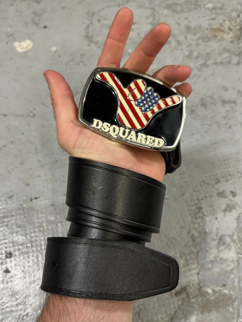 Designer × Dsquared2 × Vintage DSquared2 USA Relaxed Propaganda Leather Belt Size ONE SIZE - 3 Thumbnail