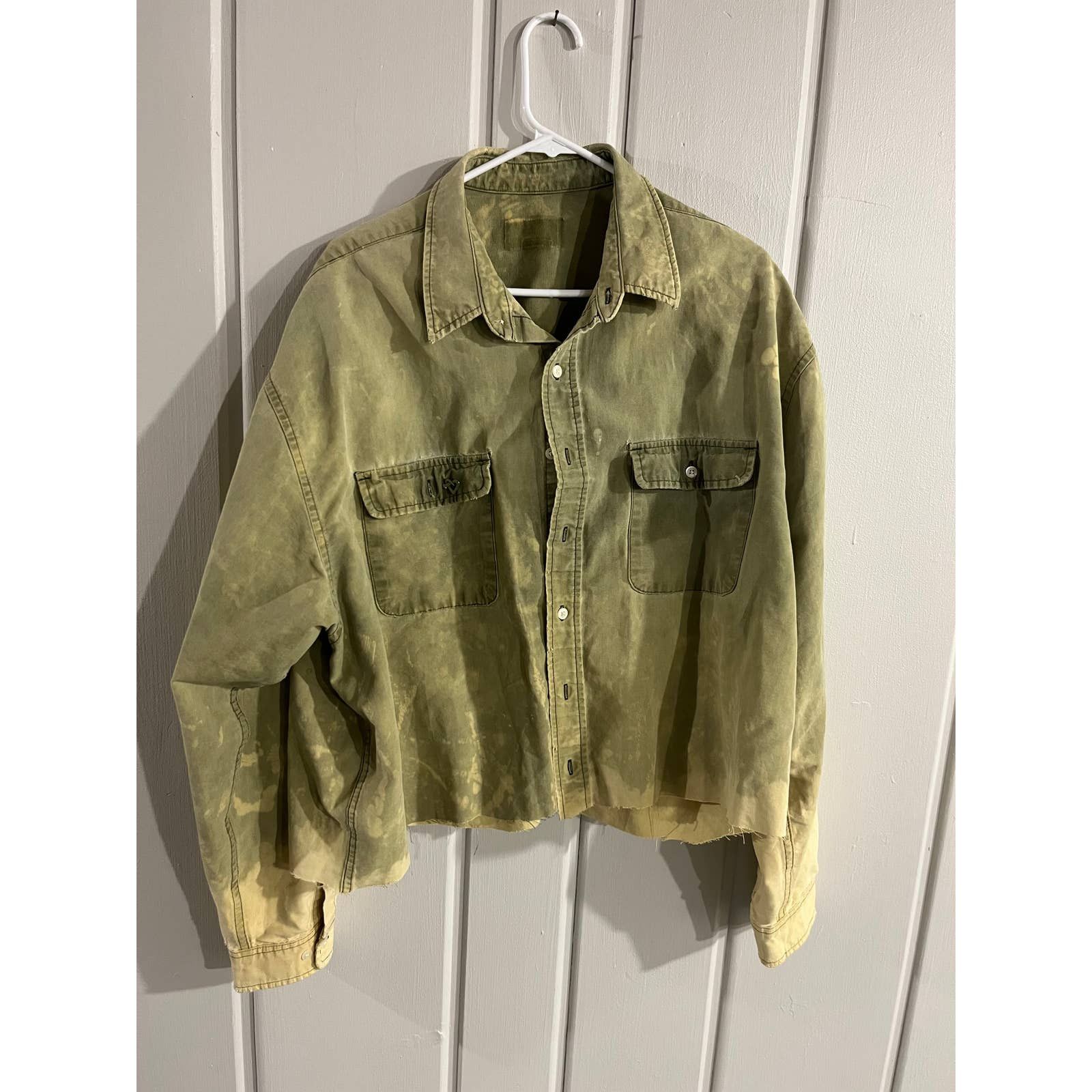 Vintage Military Sun Faded Button Up