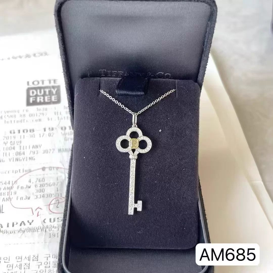 Tiffany & Co. Tiffany Yellow & Pave Diamond Platinum Necklace Medium Size ONE SIZE - 4 Thumbnail
