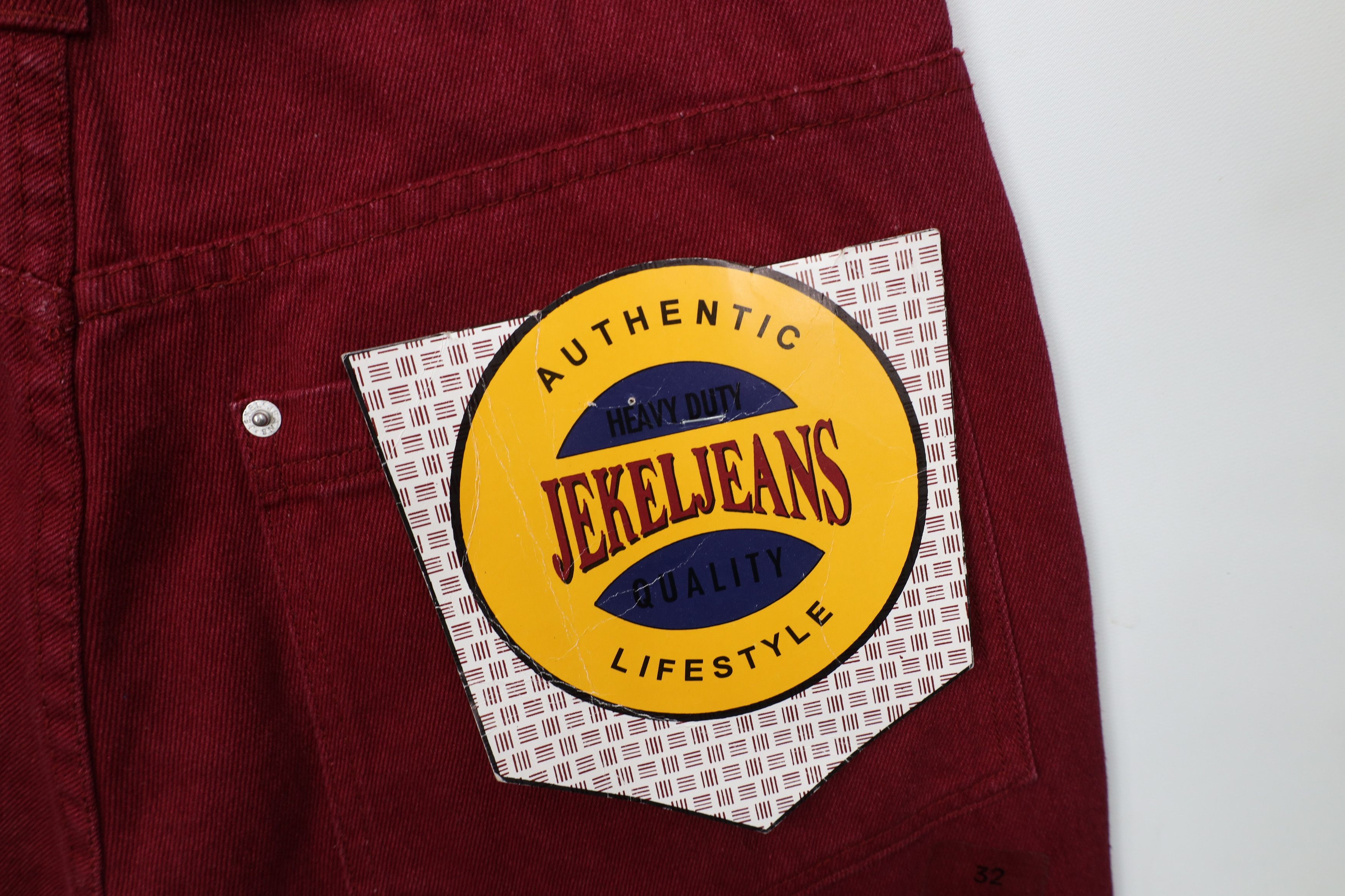 Vintage Deadstock Vintage 90s Streetwear Skateboard Jeans Burgundy Size US 32 / EU 48 - 15 Thumbnail