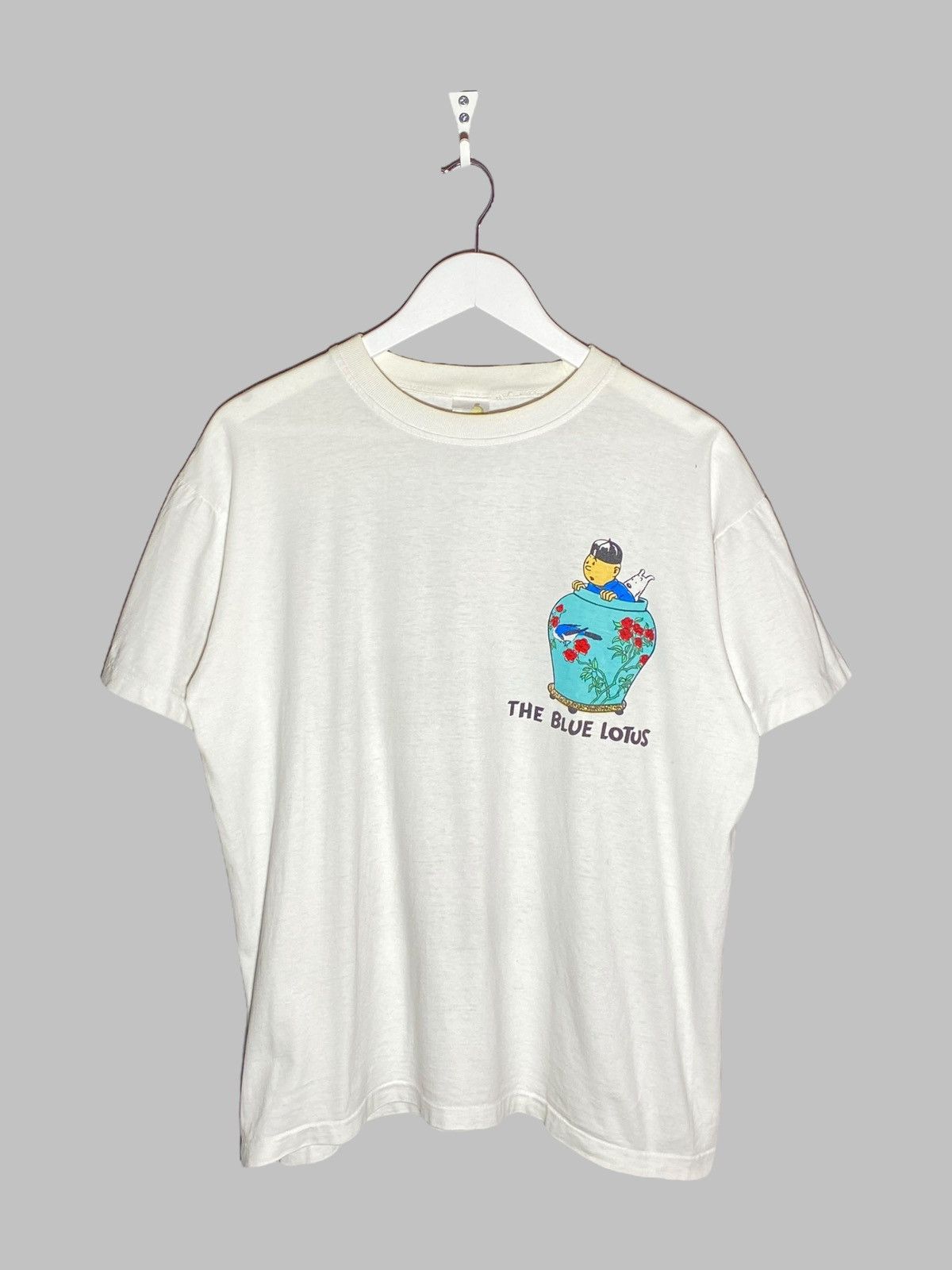 Cartoon Network 🔥 TINTIN BLUE LOTUS TEE VINTAGE 90S DRAGON CHINA VIBE Size US M / EU 48-50 / 2 - 2 Thumbnail