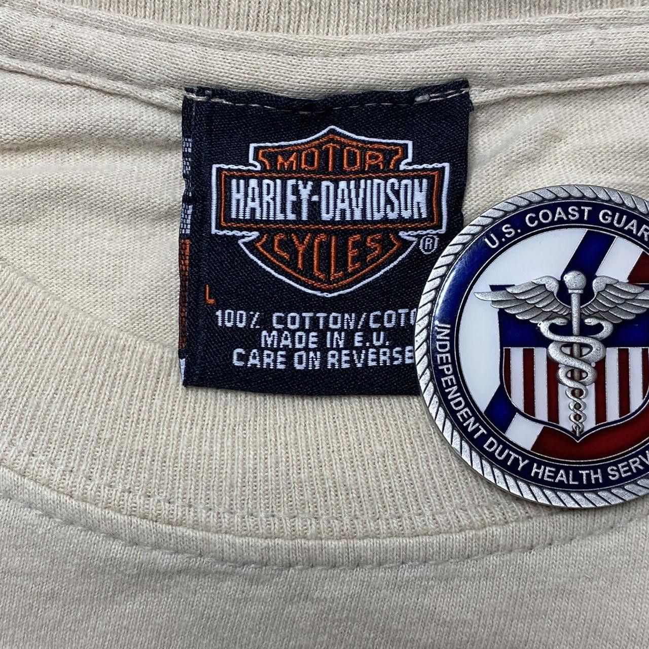 Harley Davidson Vintage Harley Davidson Doha, Qatar Tan Biker Tee Size Large Size US L / EU 52-54 / 3 - 3 Thumbnail