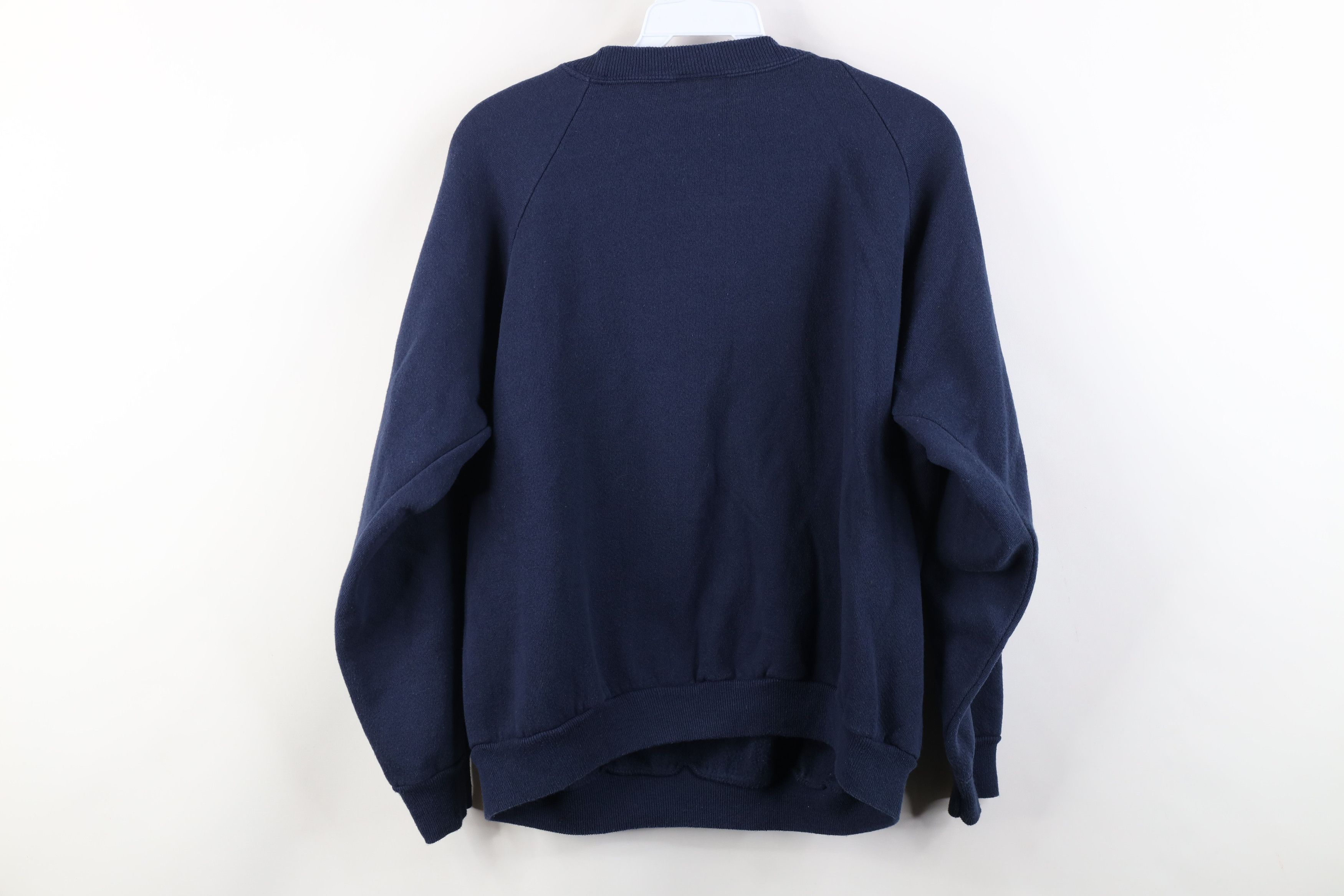 Vintage Vintage 90s Streetwear Blank Crewneck Sweatshirt Navy Blue Size M / US 6-8 / IT 42-44 - 7 Thumbnail