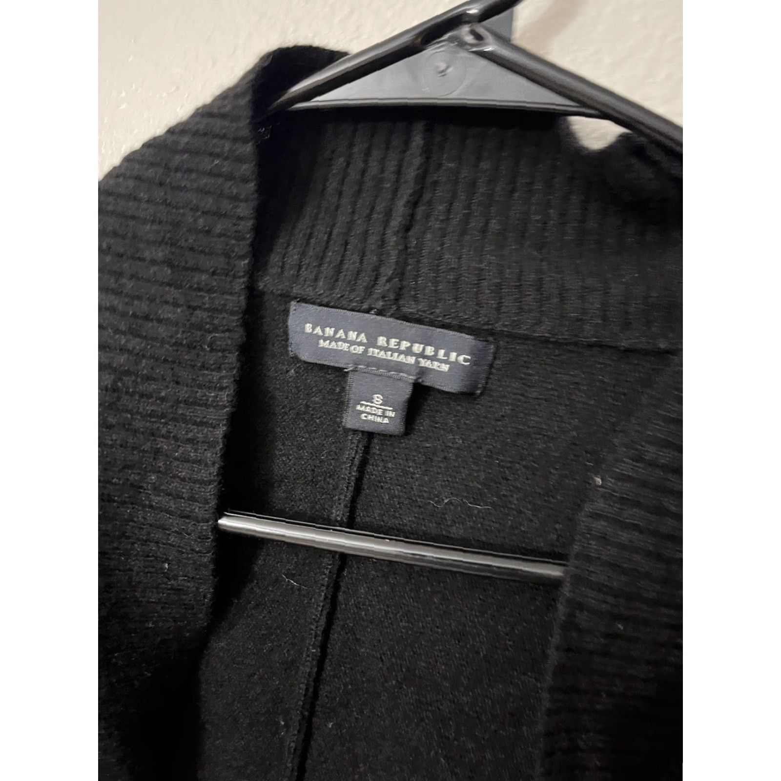 Banana Republic Banana Republic Womens Black Short Sleeve Wool Blend Open Front Cardigan Small Size S / US 4 / IT 40 - 3 Thumbnail