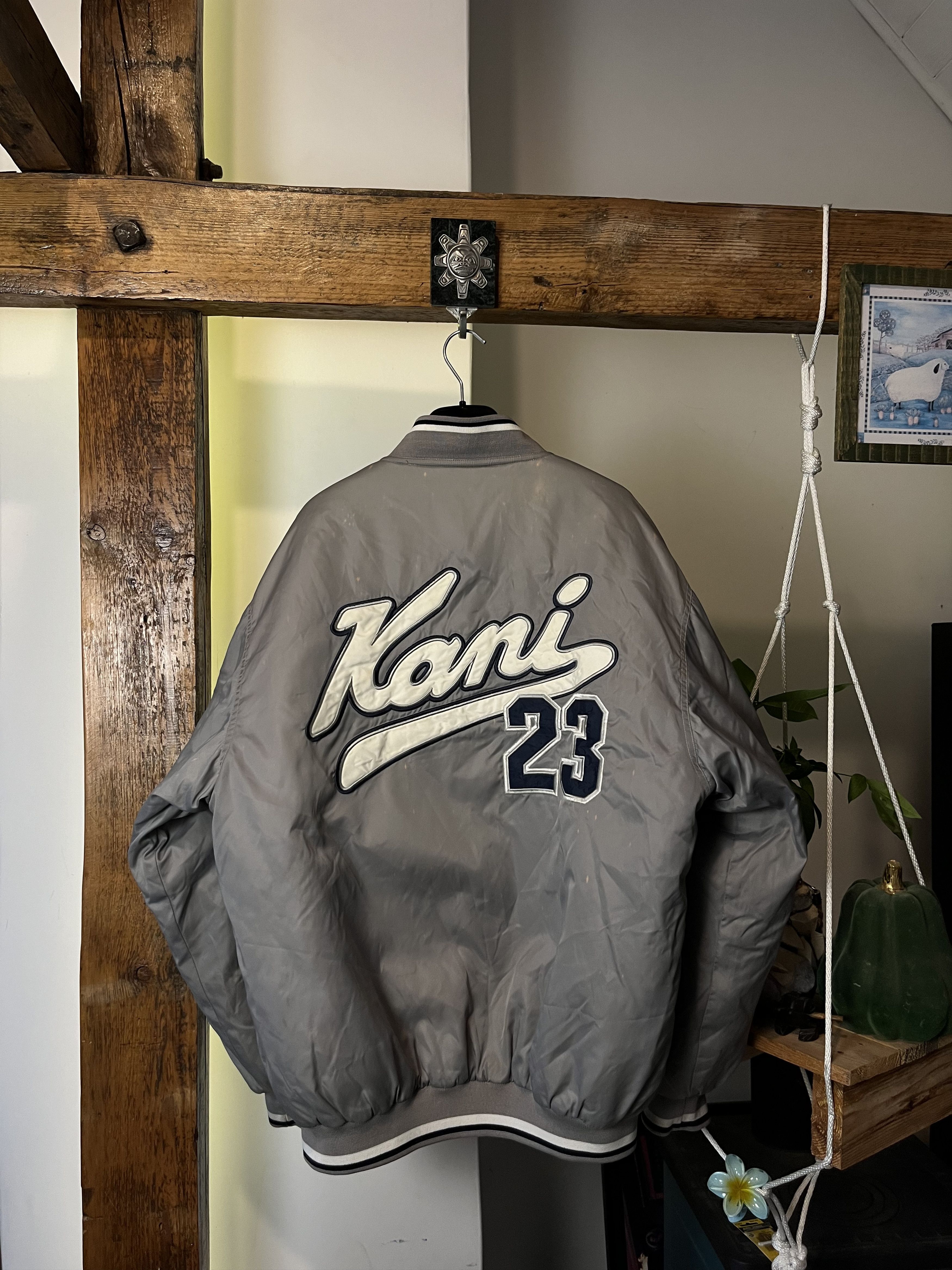 Karl Kani × Vintage Karl Kani 23 Brooklyn Vintage Navy Bomber Jacket Big Logo Size US L / EU 52-54 / 3 - 2 Thumbnail