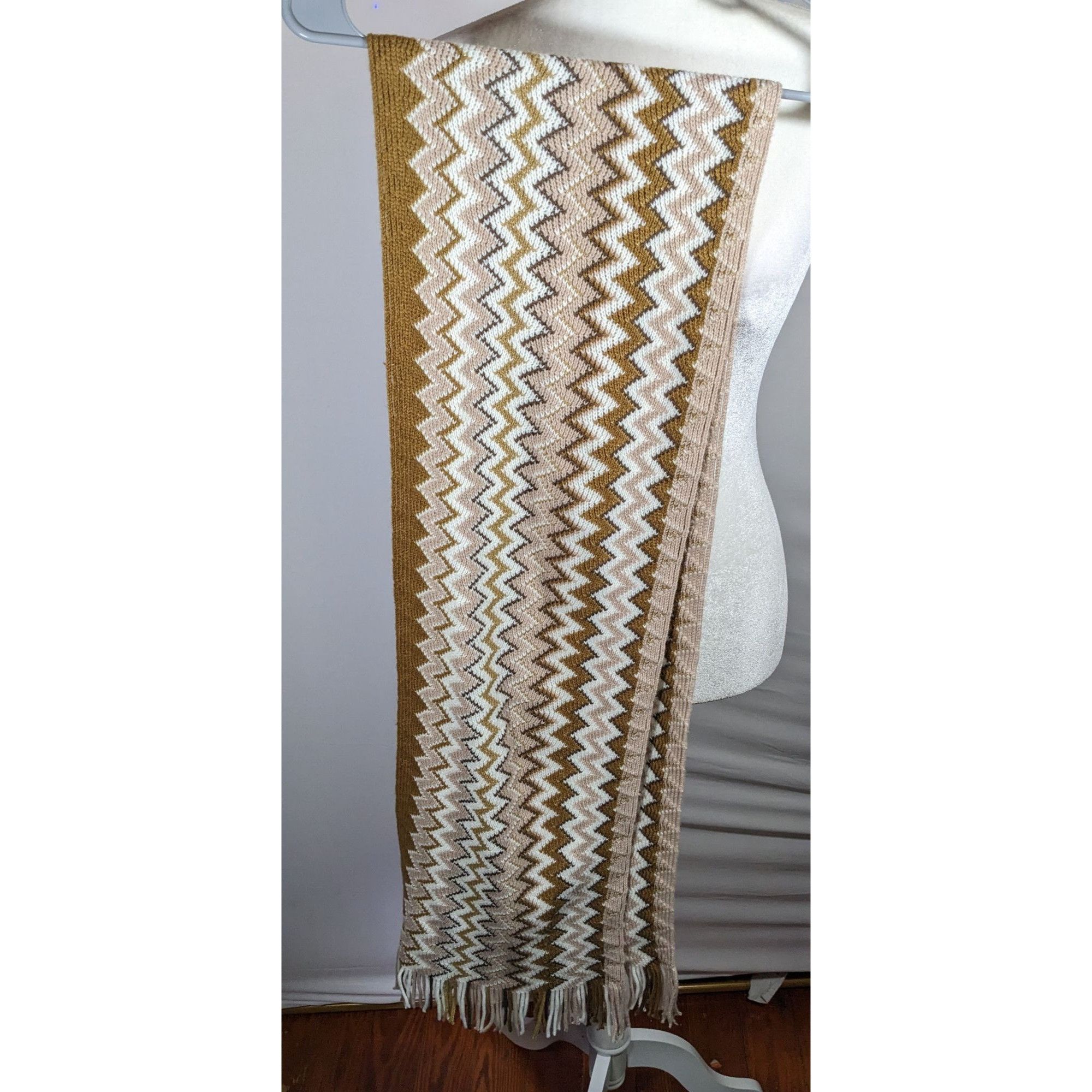 Other Accessory Network Tusk Combo Brown And Tan Zigzag Scarf Size ONE SIZE - 9 Thumbnail