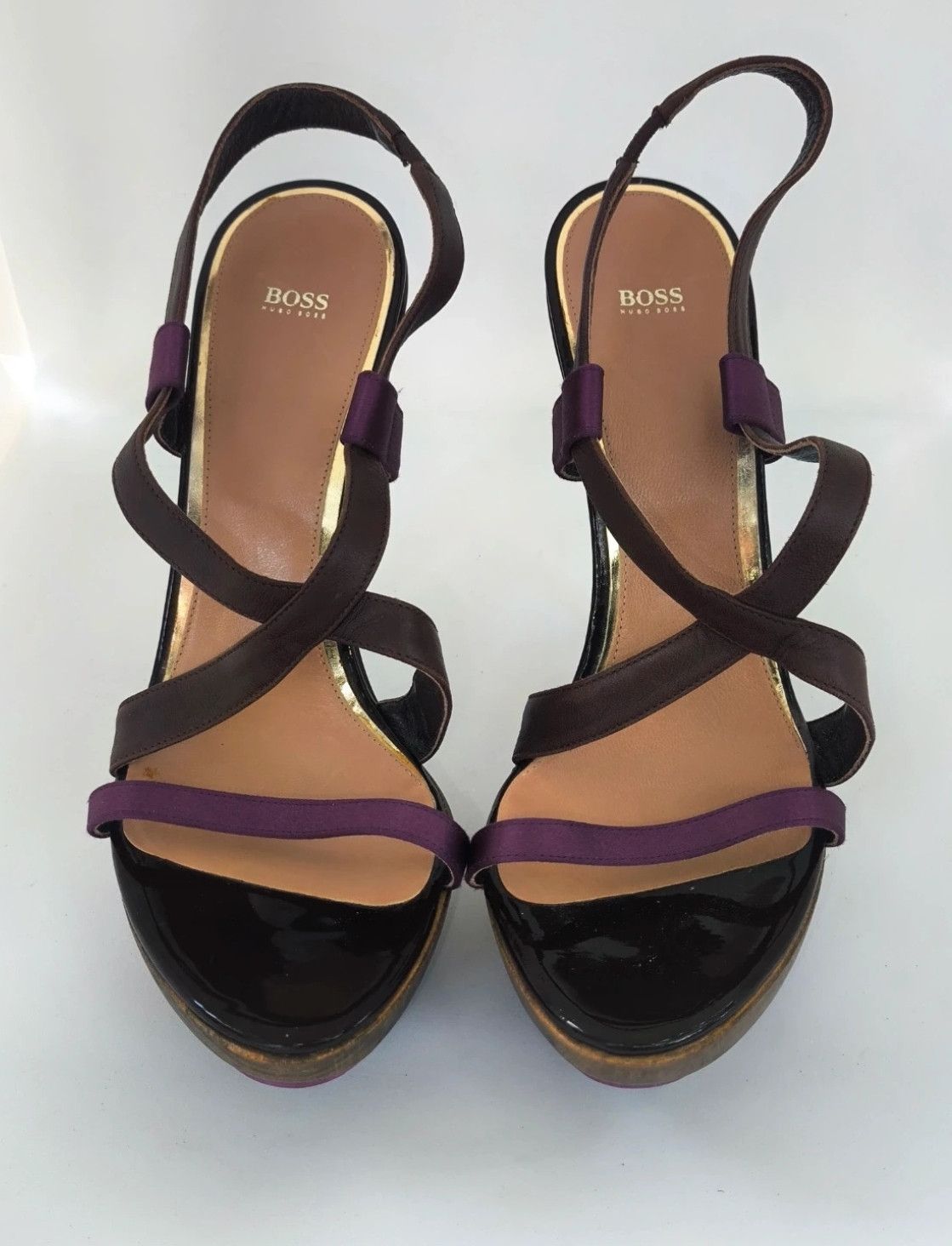 Hugo Boss BOSS Heeled Sandals Platform Leather EU 39 Size US 9 / IT 39 - 4 Thumbnail