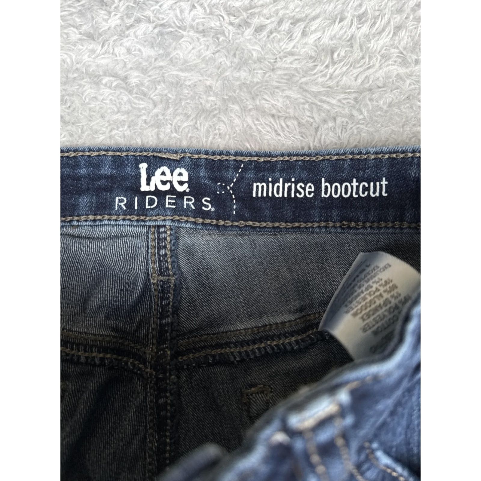 Lee Lee Riders Jeans Womens 6P Blue Dark Wash Midrise Bootcut Stretch Denim Petite Size 28" / US 6 / IT 42 - 6 Thumbnail