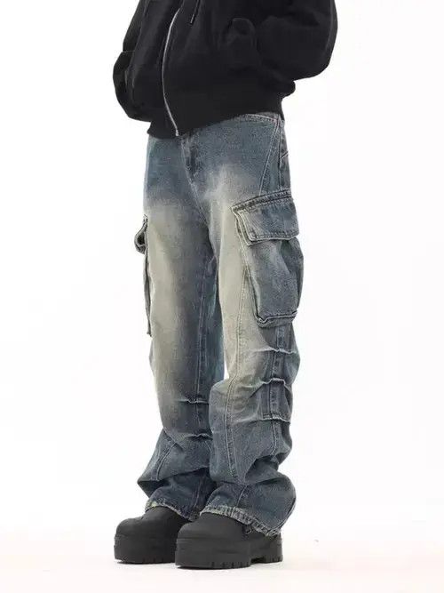 VIBE Vintage washed distressed side pocket rare jeans Size US 32 / EU 48 - 4 Thumbnail