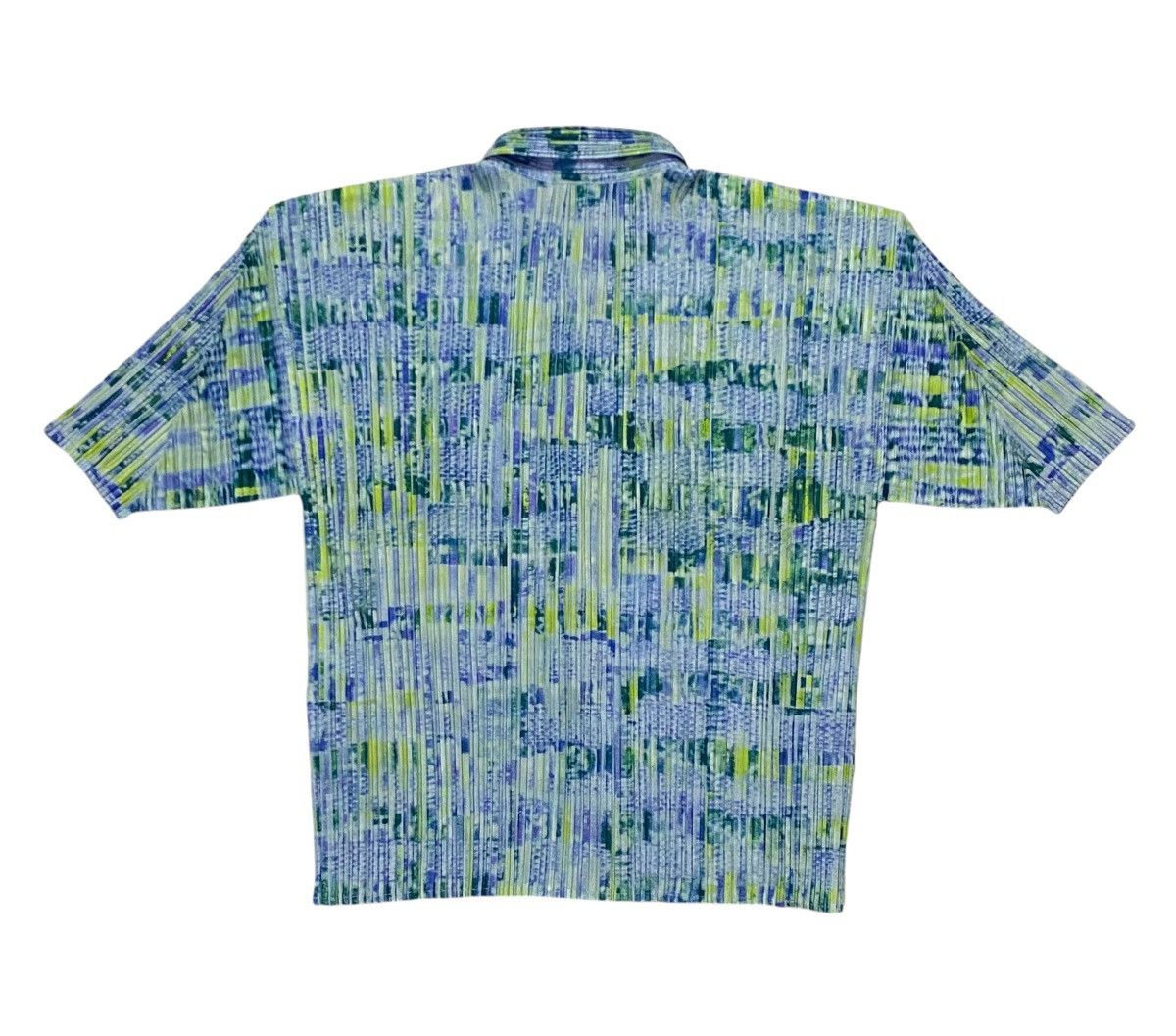 Issey Miyake × Pleats Please Issey Miyake Pleats Please Pleated Multicolor Top Short Sleeve Button Ups Size L / US 10 / IT 46 - 3 Thumbnail