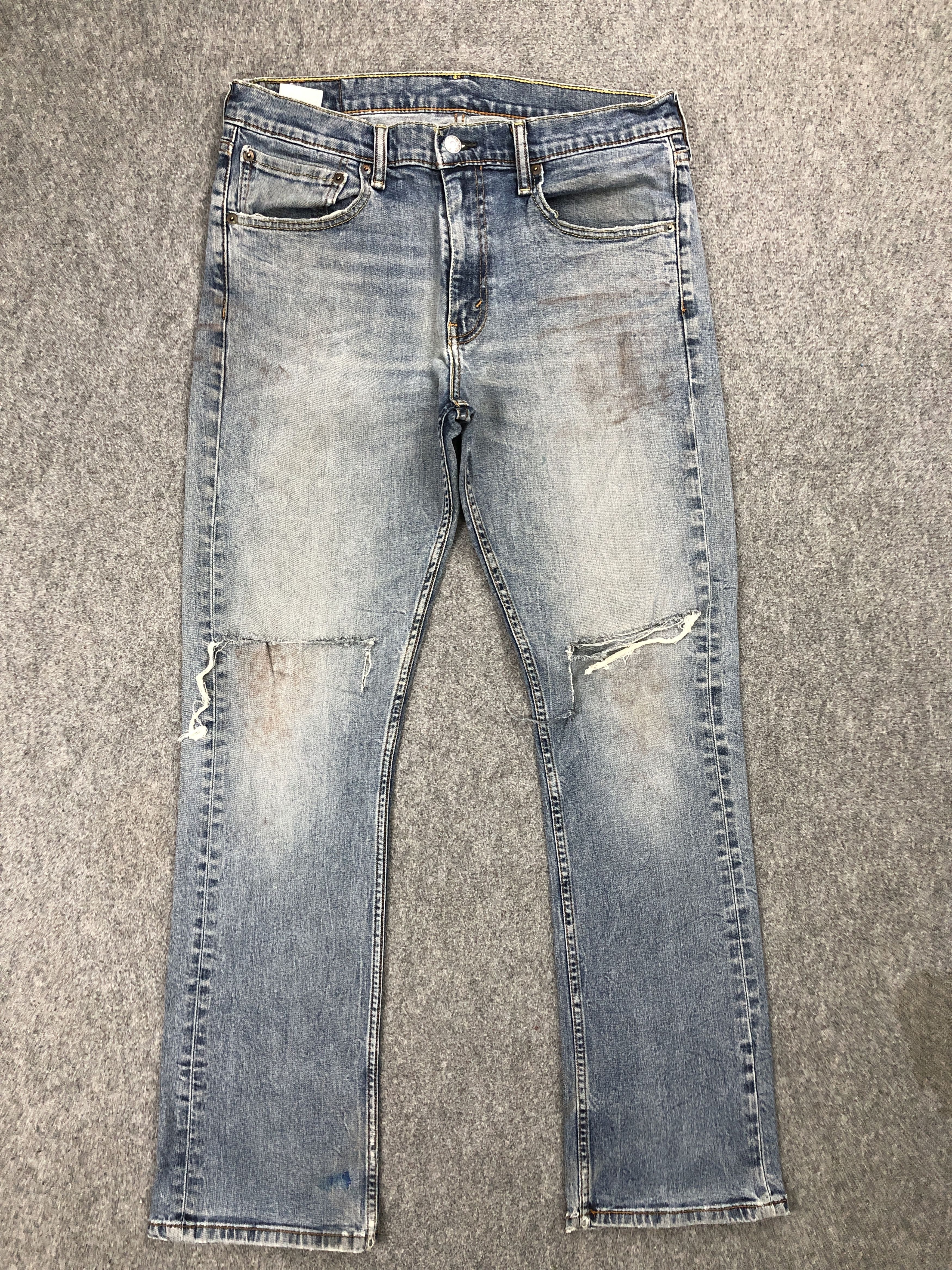 image of Levis x Vintage Levi's 527 Dirty Distressed Flare Jeans in Blue Denim, Men's (Size 33)