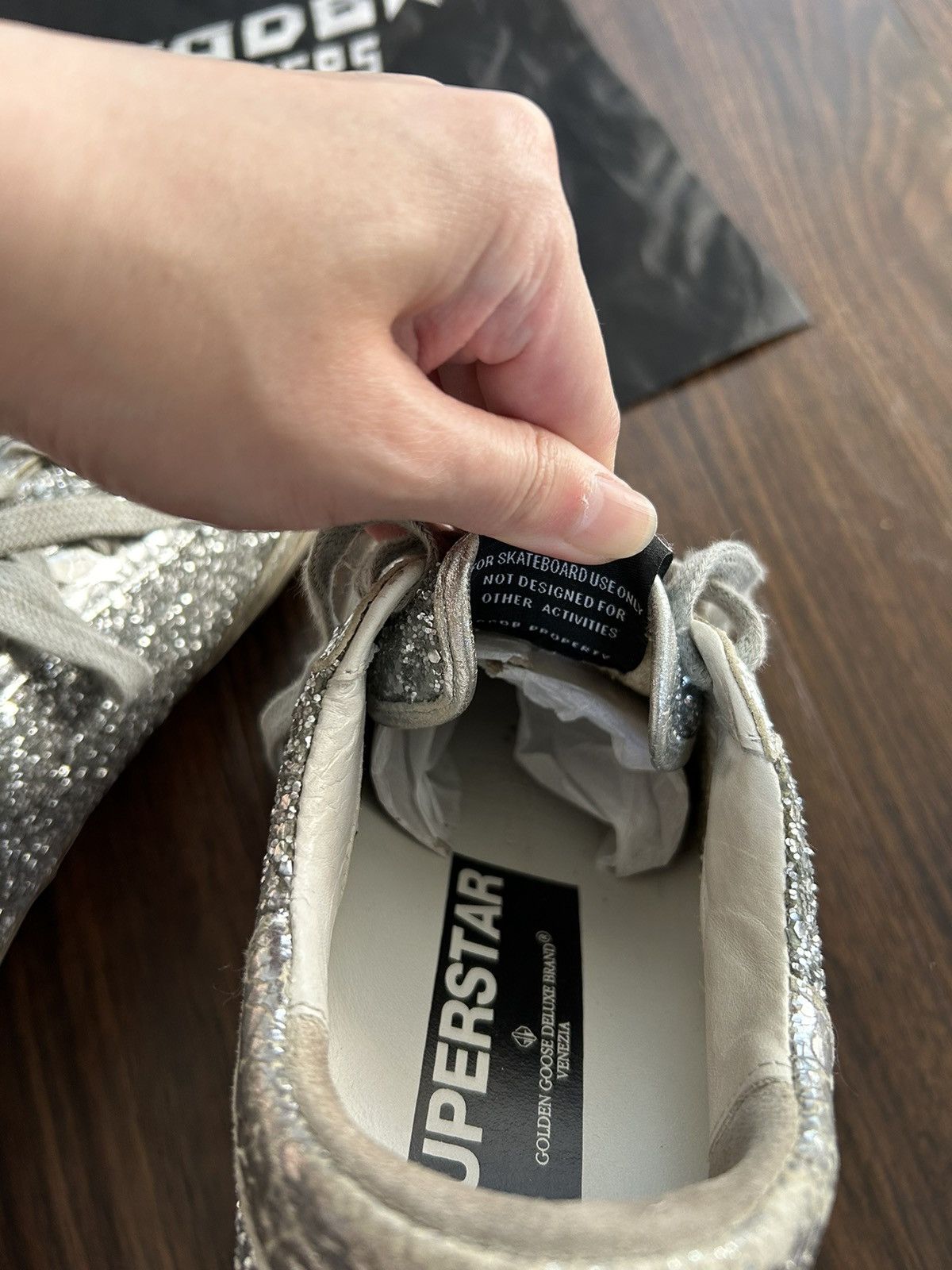 Golden Goose Golden Goose Superstar Silver Distressed Glitter Sneakers 38 Size US 8 / IT 38 - 13 Thumbnail