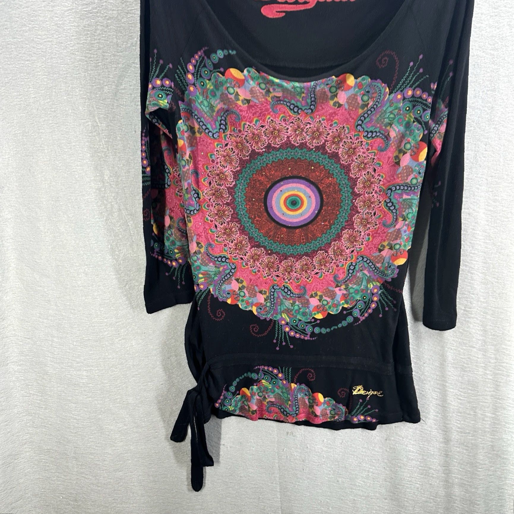 Desigual Desigual Dress Women’s Small Mandala Boho Witchy Y2k Jersey Retro Festival Size S / US 4 / IT 40 - 3 Thumbnail