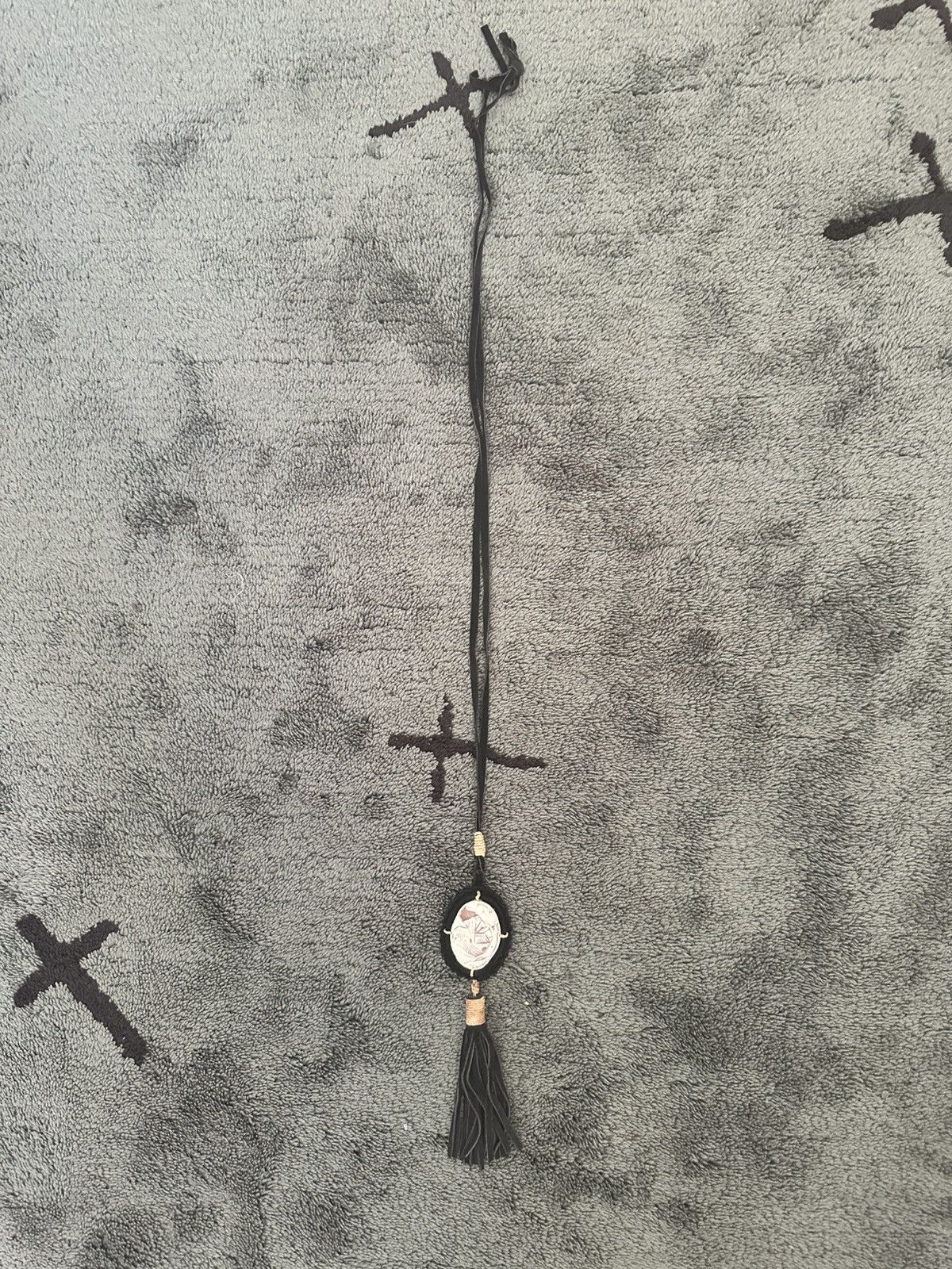 Prada Archive Prada Spring 1994 Suede Cameo Necklace Size ONE SIZE - 2 Thumbnail