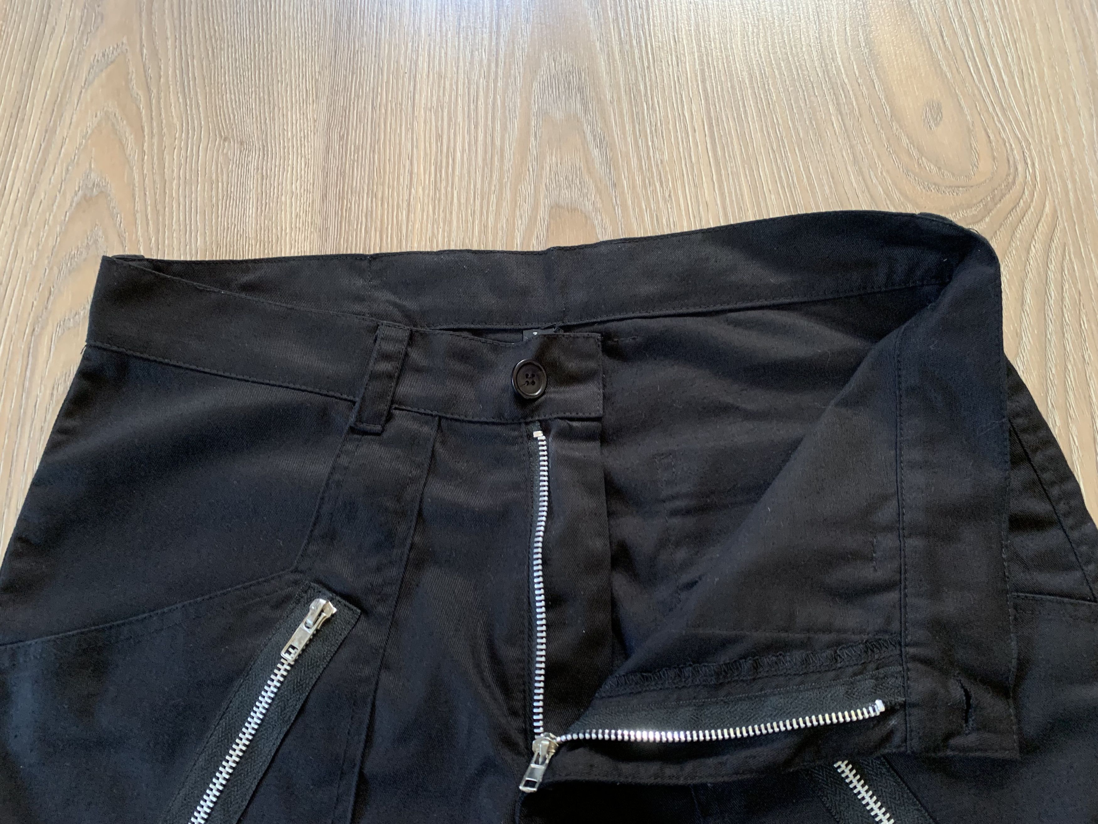 Denime Banned Alternative Black Multi Zip Denime Shorts Size 33" - 5 Thumbnail