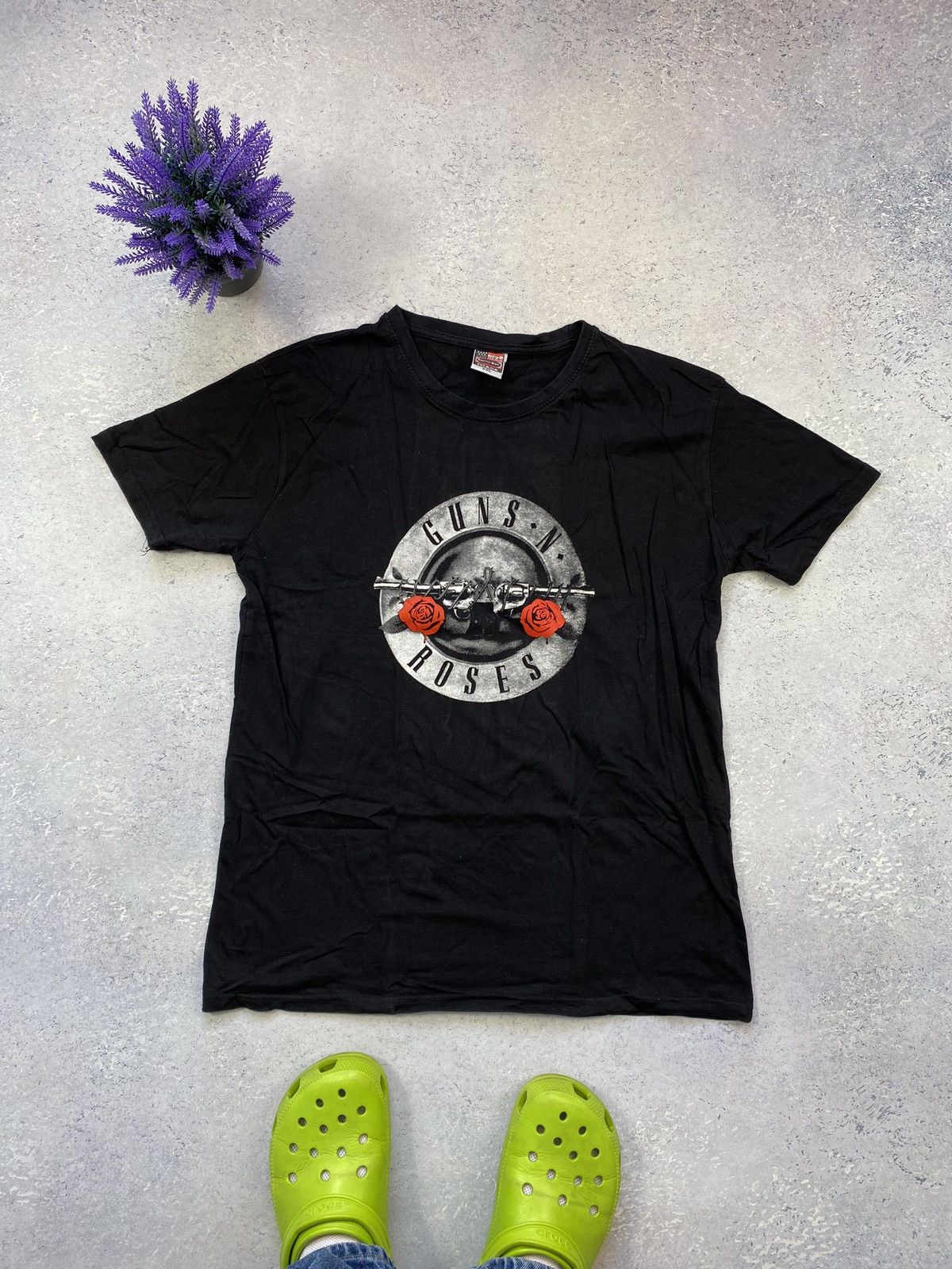 Band Tees Vintage Guns and Roses Men’s Black T-shirt With Big Logo Size US XXL / EU 58 / 5 - 2 Thumbnail