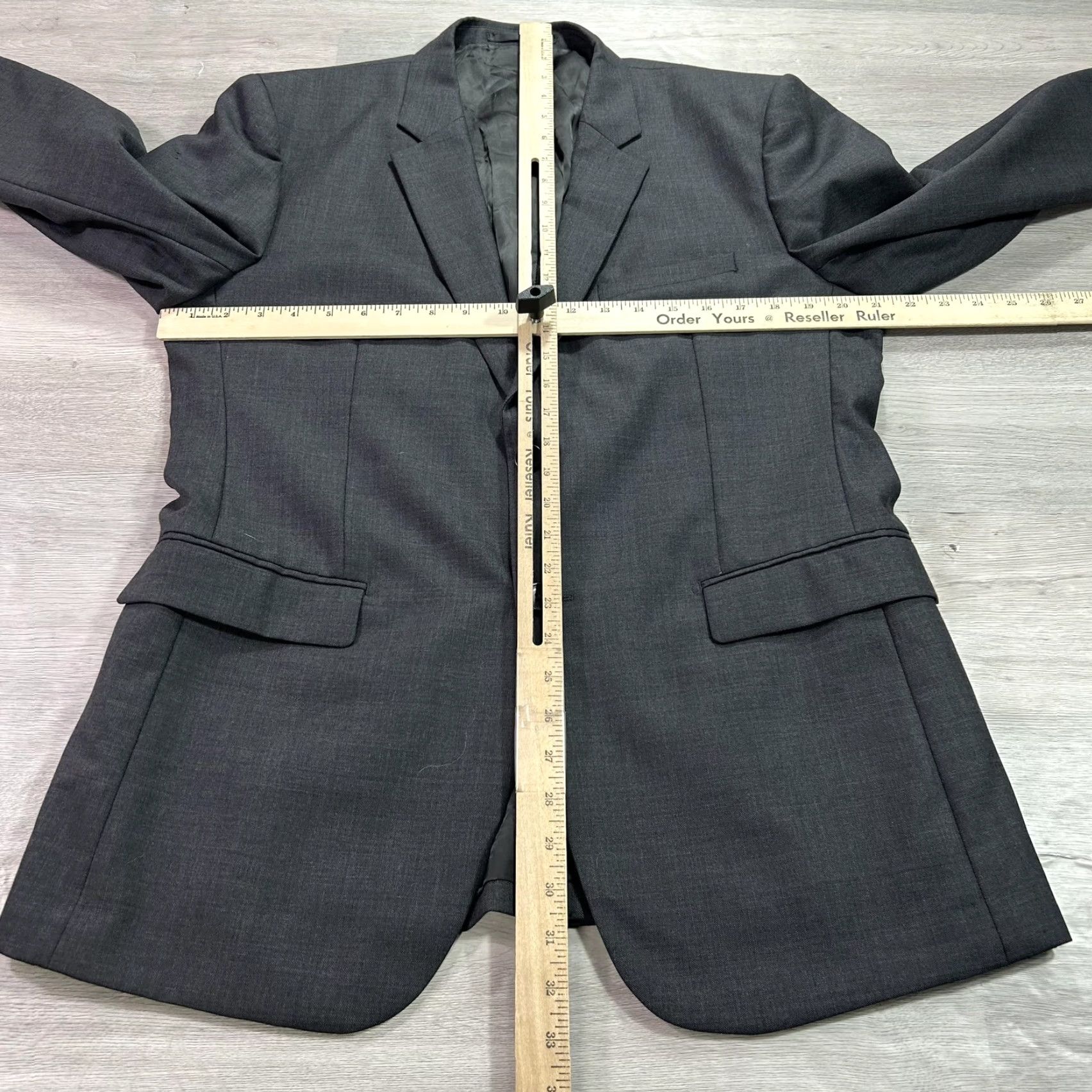 Theory Theory Mens Two-Button Notch Lapel Wool Blazer Jacket 42R Gray Formal Suit Coat Regular Sleeve 4-Button Cuff Mens Size 42R - 6 Thumbnail