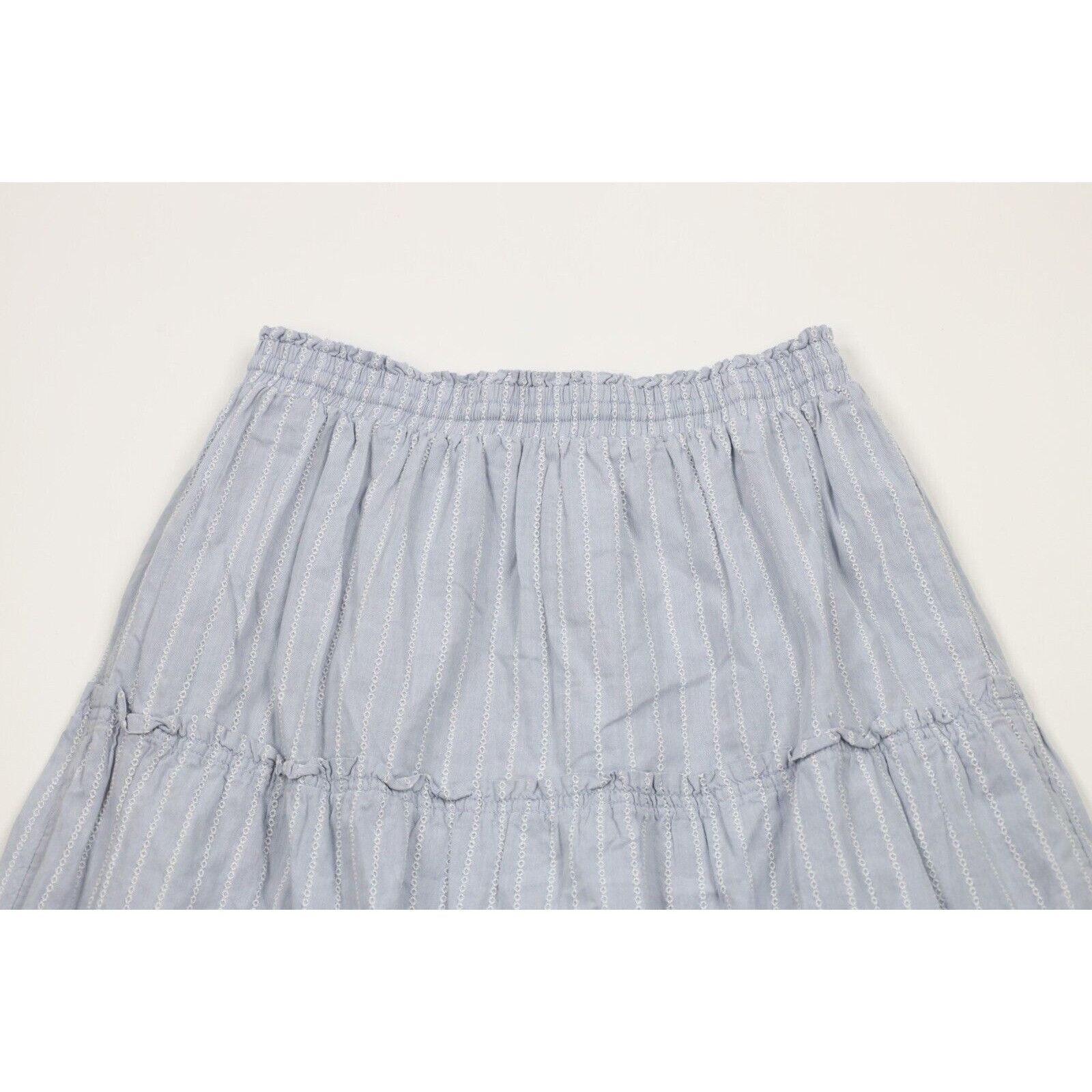 Madewell Madewell Pull On Cotton Striped Tiered Ruffled Maxi Skirt Size 28" / US 6 / IT 42 - 8 Thumbnail