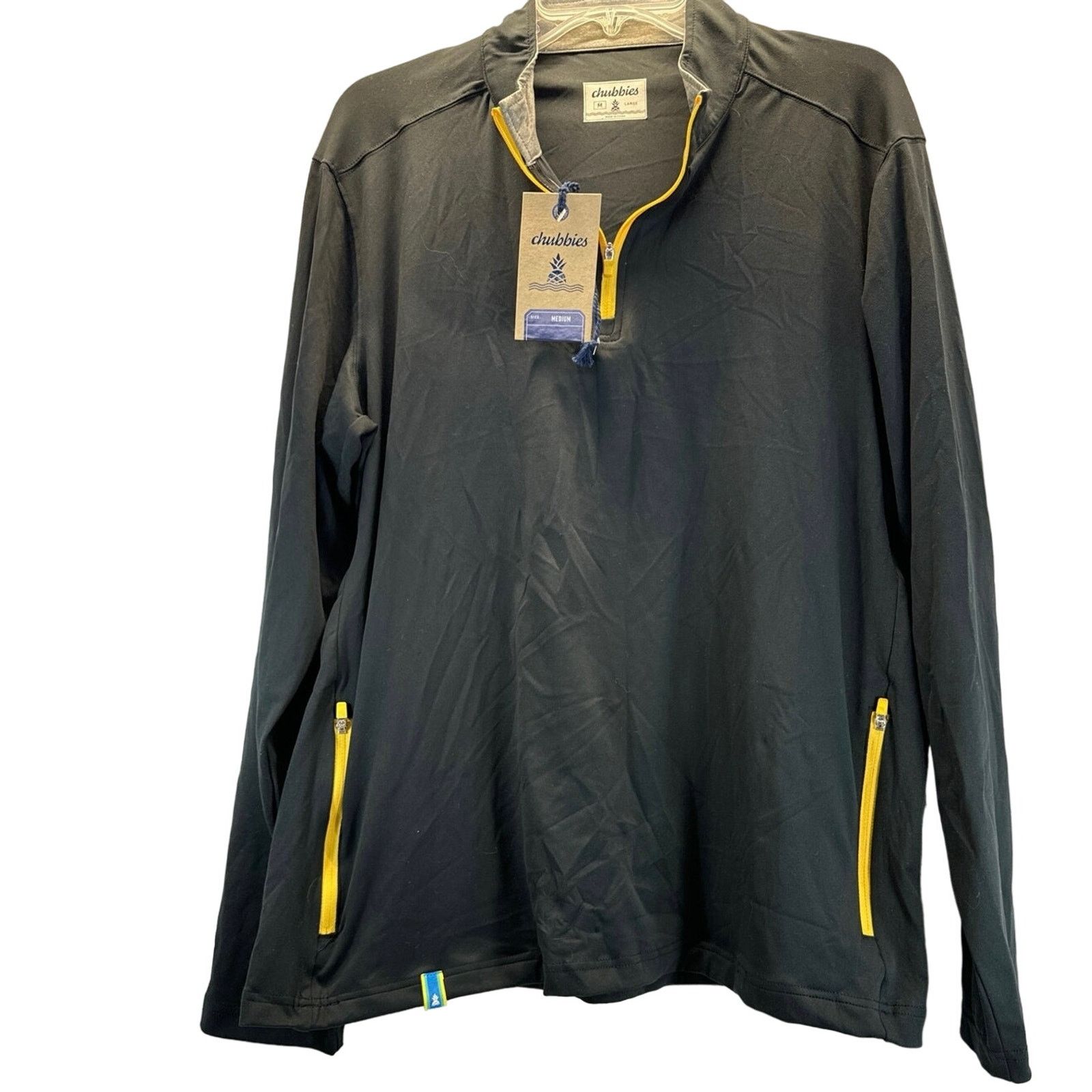 Chubbies Chubbies Movementum Black 1/4 Zip light Pullover men sz M Size US M / EU 48-50 / 2 - 1 Thumbnail
