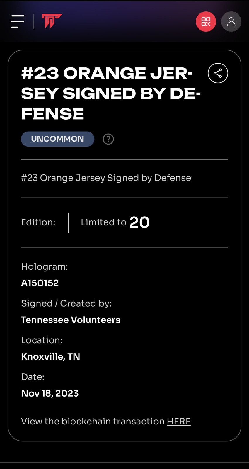 NCAA × Nike Tennessee Volunteers Team Signed Jersey Top Tier Authentic Size US L / EU 52-54 / 3 - 9 Thumbnail