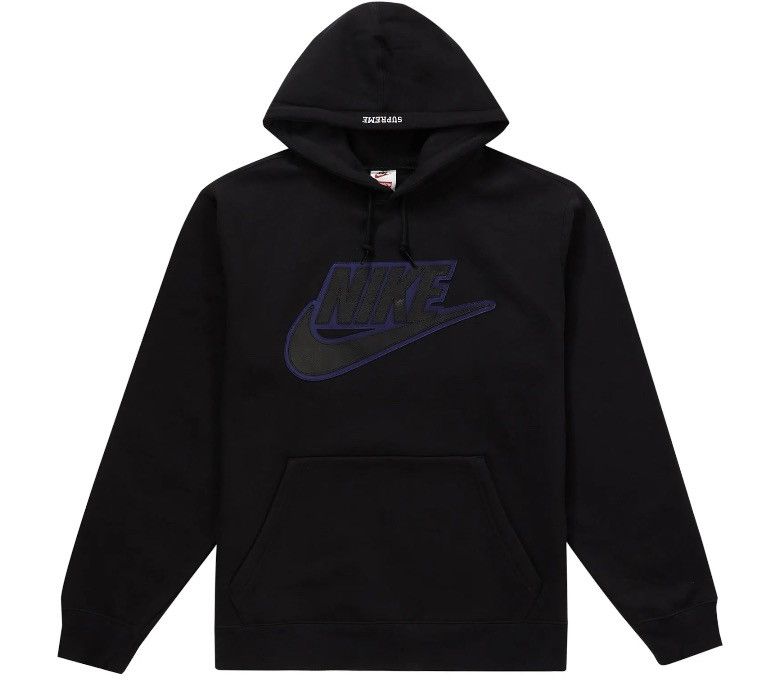 Supreme Supreme Nike Leather Appliqué Hooded Sweatshirt | Grailed