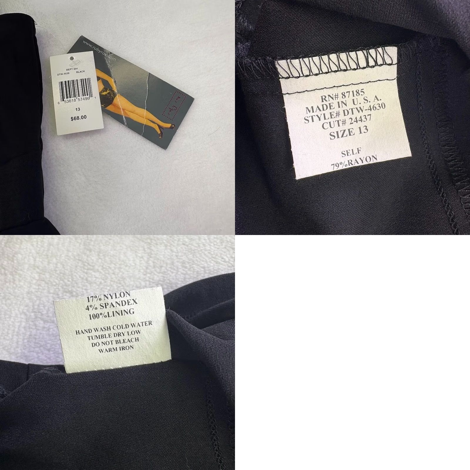 Vintage Ruby Rox Y2K Vintage Womens Cocktail Dress - Size 13 - BLACK Size XL / US 12-14 / IT 48-50 - 8 Thumbnail