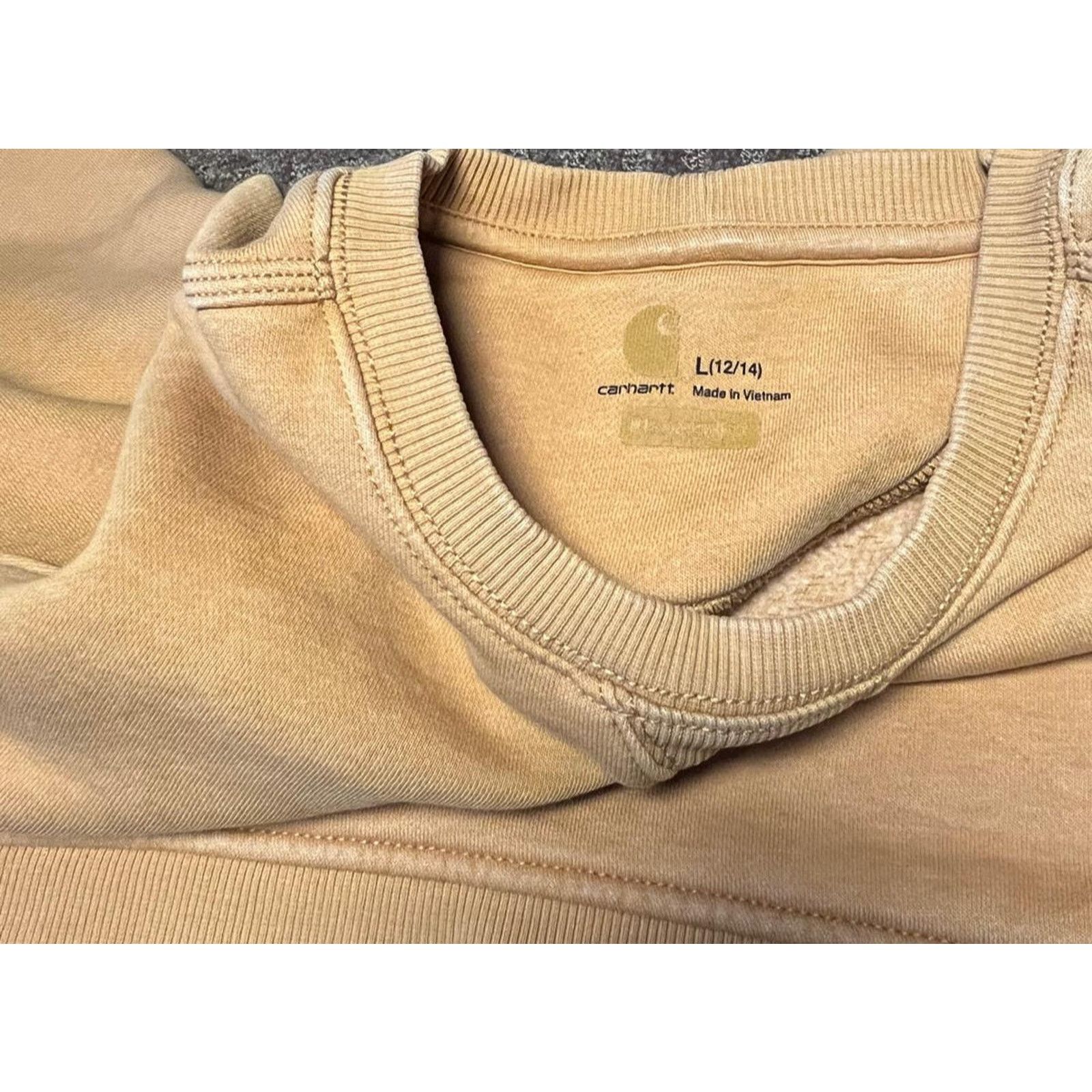 Carhartt 👷 Carhartt Tan Pocket Crewneck Sweatshirt – Size L 12/14 Size L / US 10 / IT 46 - 3 Thumbnail