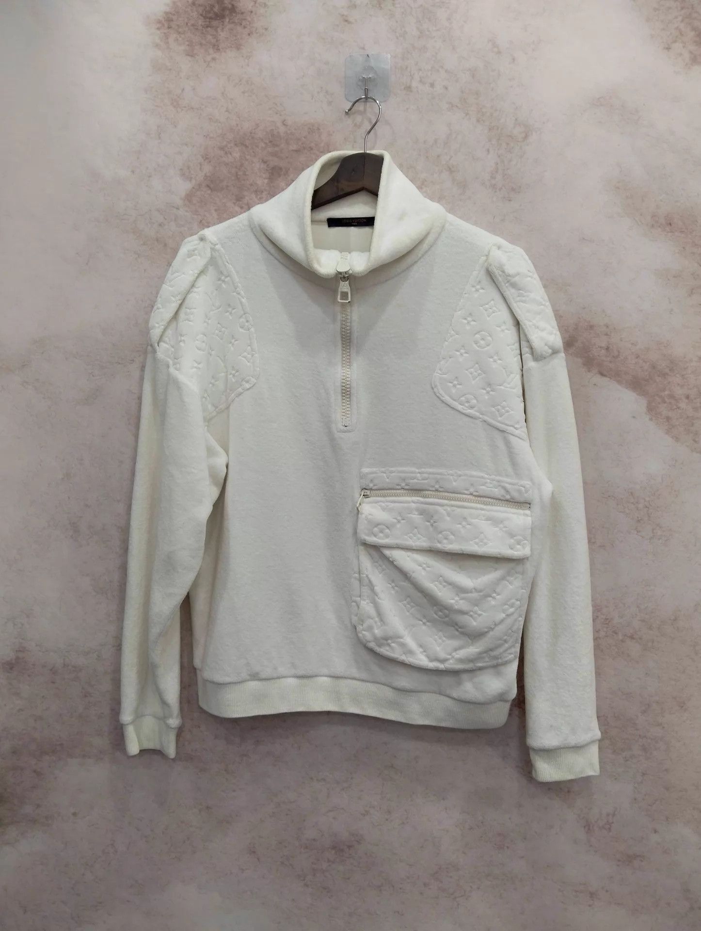 Louis Vuitton LV Velvet Half-Zip Full Print Sweatshirt XXS 95 New Size US XXS / EU 40 - 1 Thumbnail