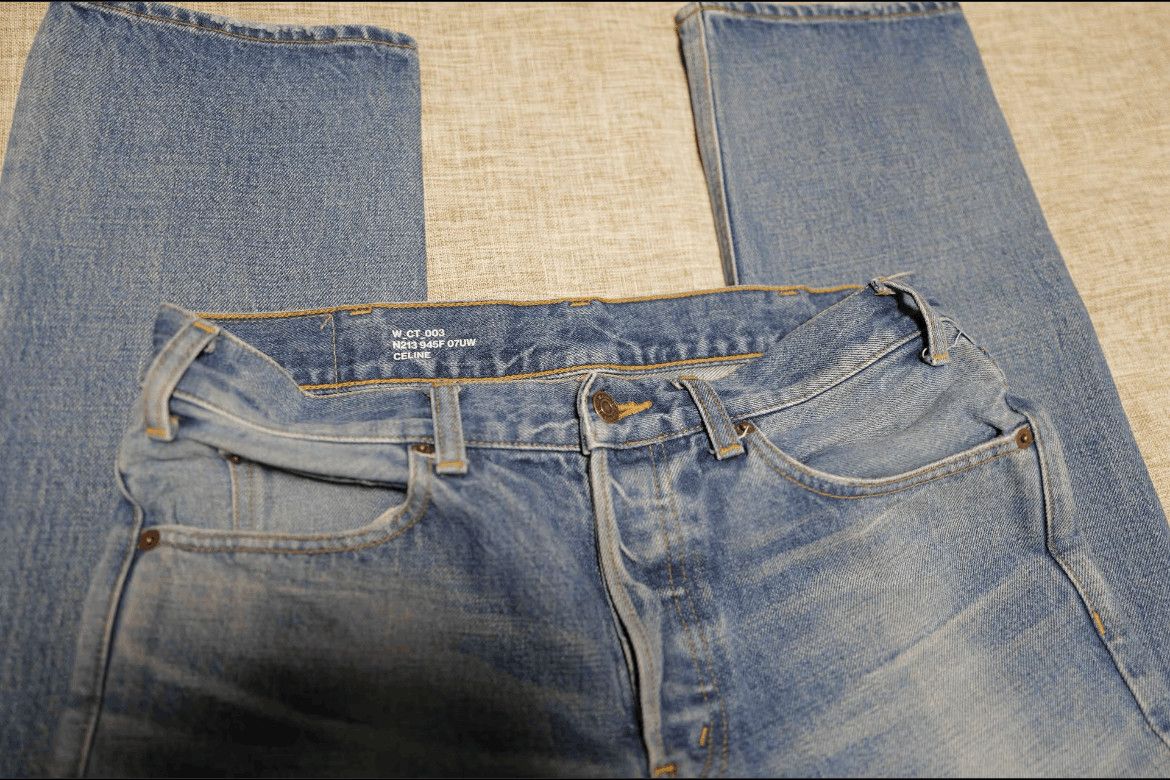 Celine Celine Red Ear Heavy Washed Denim Size US 28 / EU 44 - 3 Thumbnail