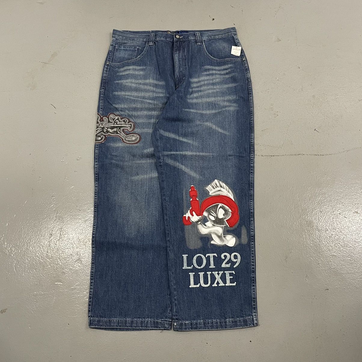 image of Lot29 Crazy Deadstock Marvin Baggy Jnco Southpole Y2K Jeans in Blue, Men's (Size 40)