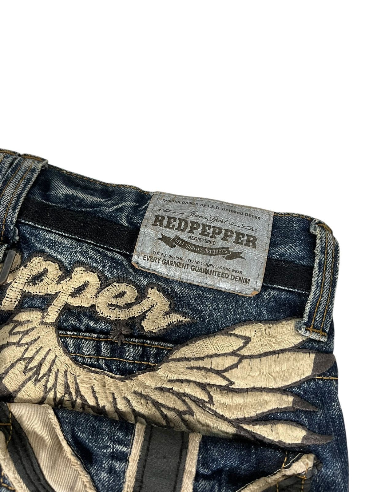 Japanese Brand Red Pepper Flare Denim Jean Size US 30 / EU 46 - 15 Thumbnail