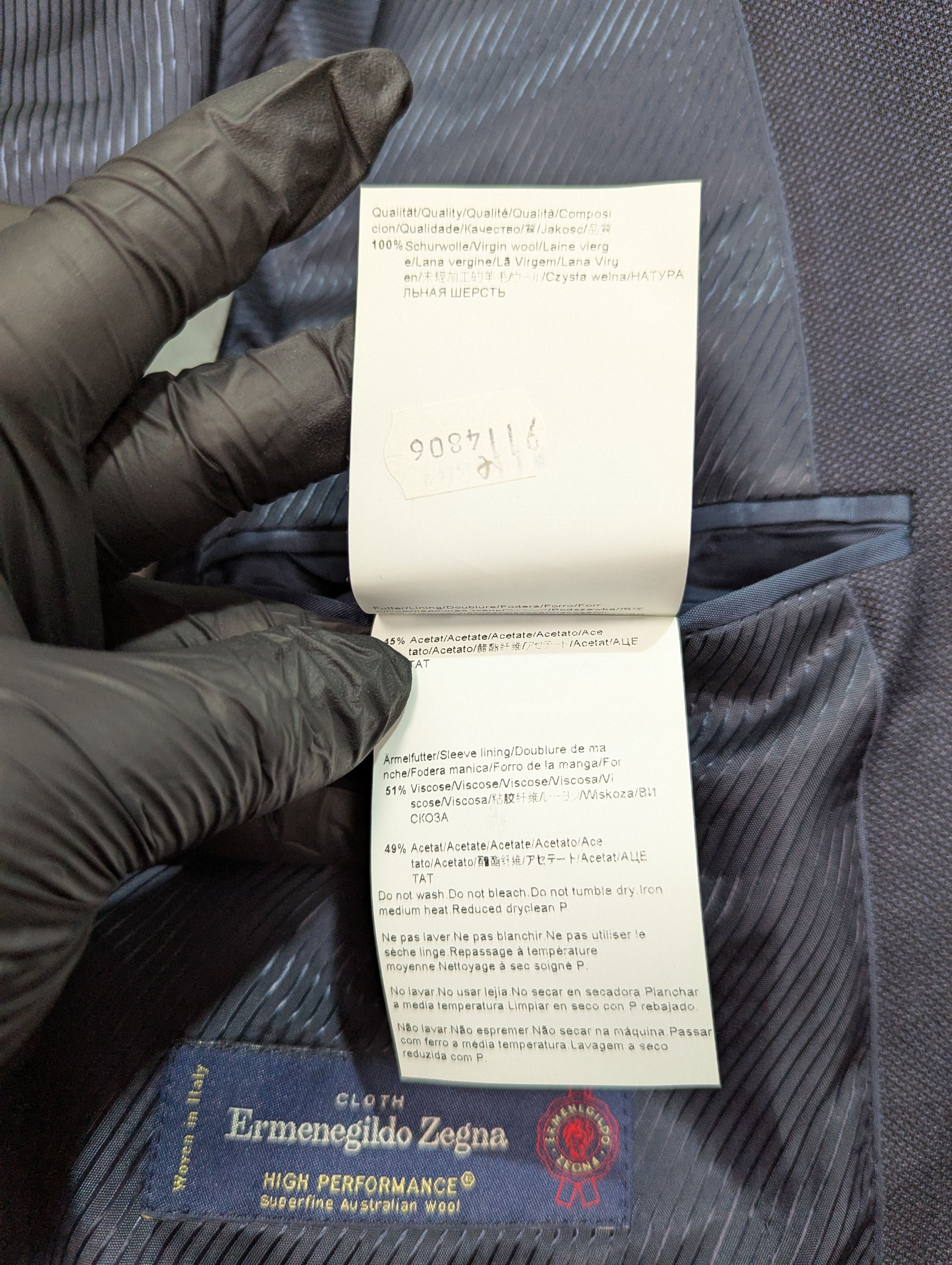 Ermenegildo Zegna × Hugo Boss HUGO BOSS Ermenegildo ZEGNA Authentic Wool Dark Gray Blazer Size 38R - 10 Thumbnail