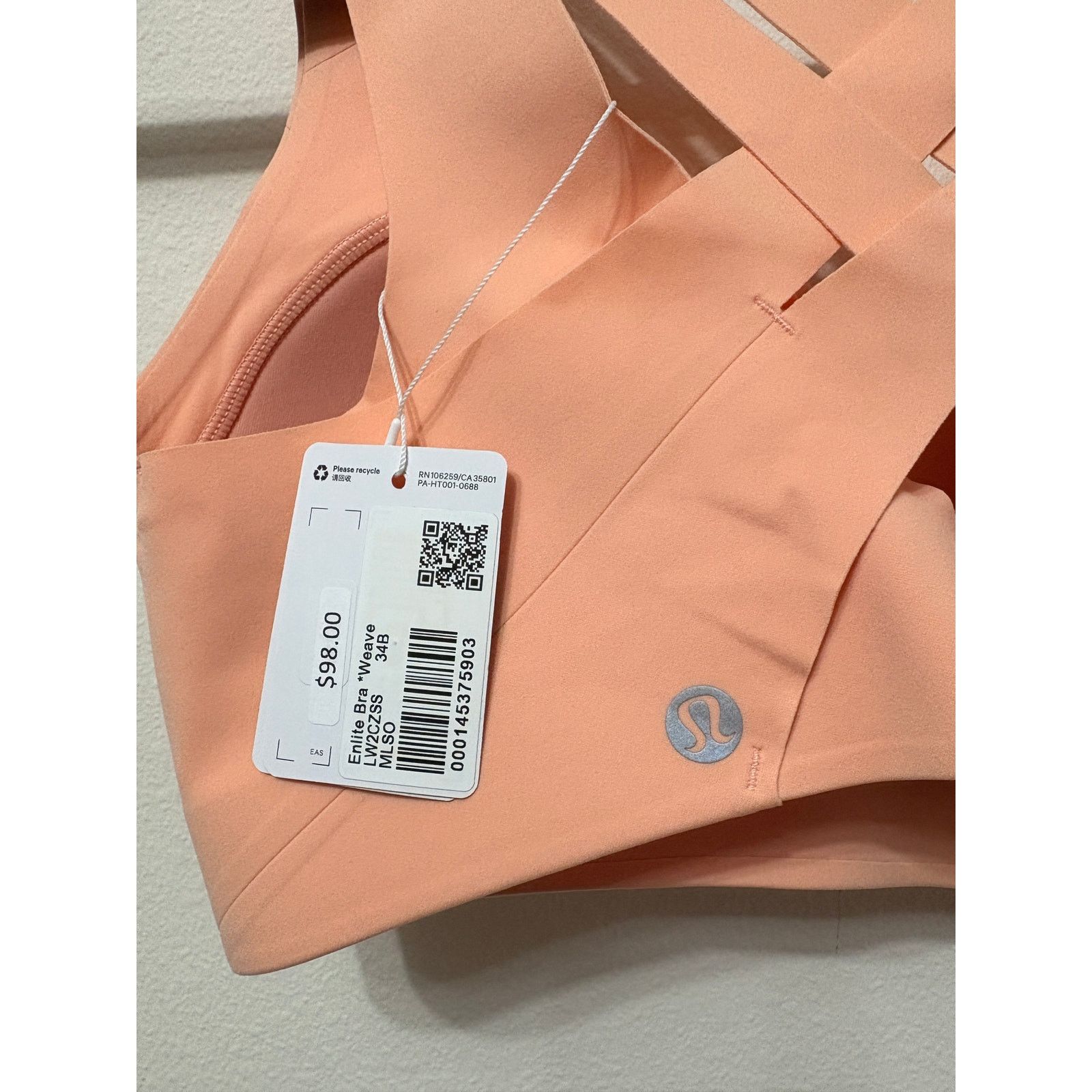 Lululemon NWT Lululemon Enlite Bra Weave Sz 34 B $98 MSRP Size ONE SIZE - 3 Thumbnail