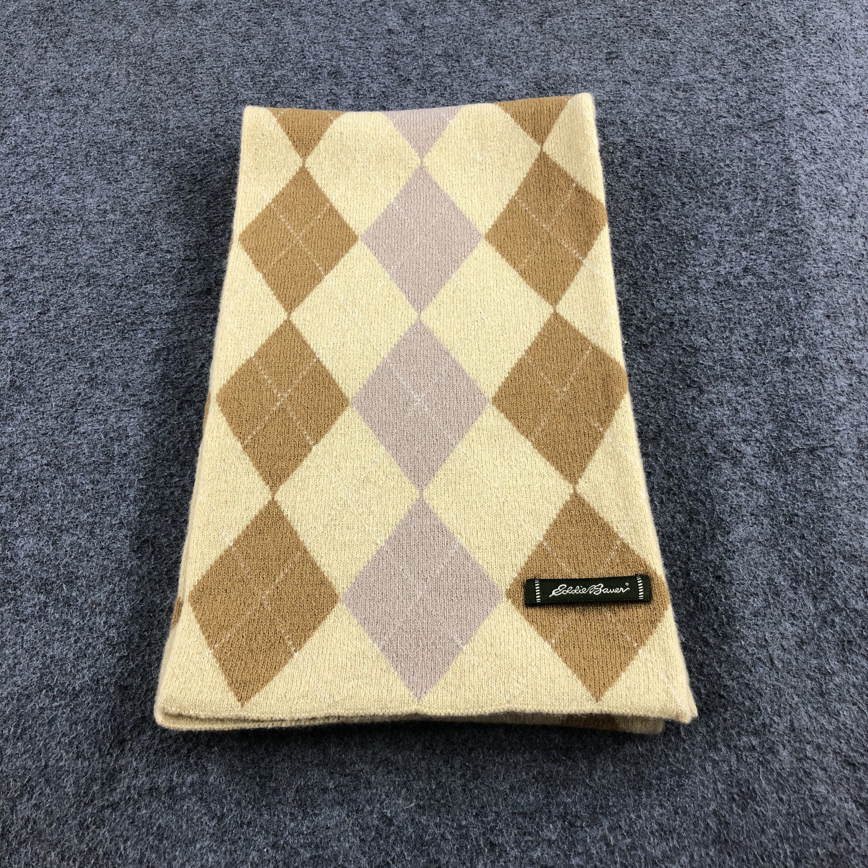 Eddie Bauer Eddie Bauer Argyle Wool Scarf Muffler V972 Size ONE SIZE - 2 Thumbnail