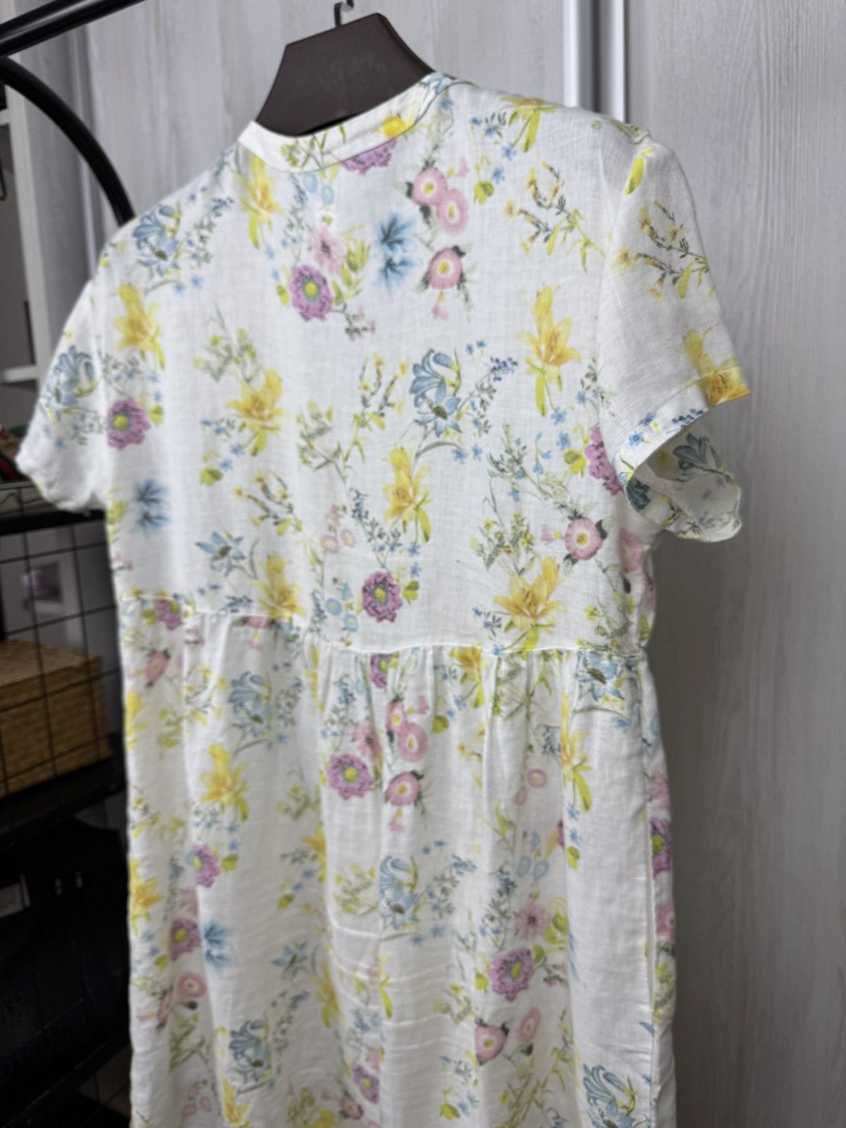 120% Lino 120% Lino Flax Linen floral flower pattern midi dress Size M / US 6-8 / IT 42-44 - 6 Thumbnail